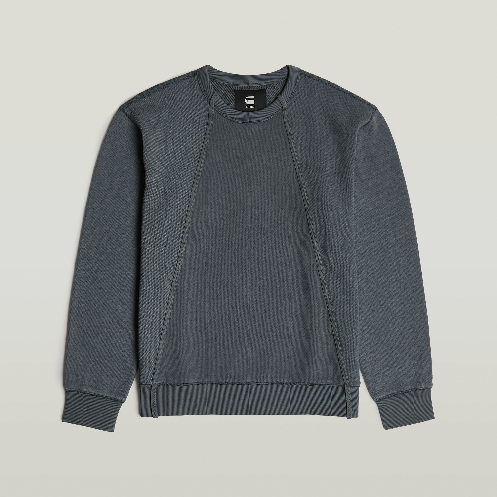 Thumbnail - Wash Panel Sweater - Dunkelblau - Herren