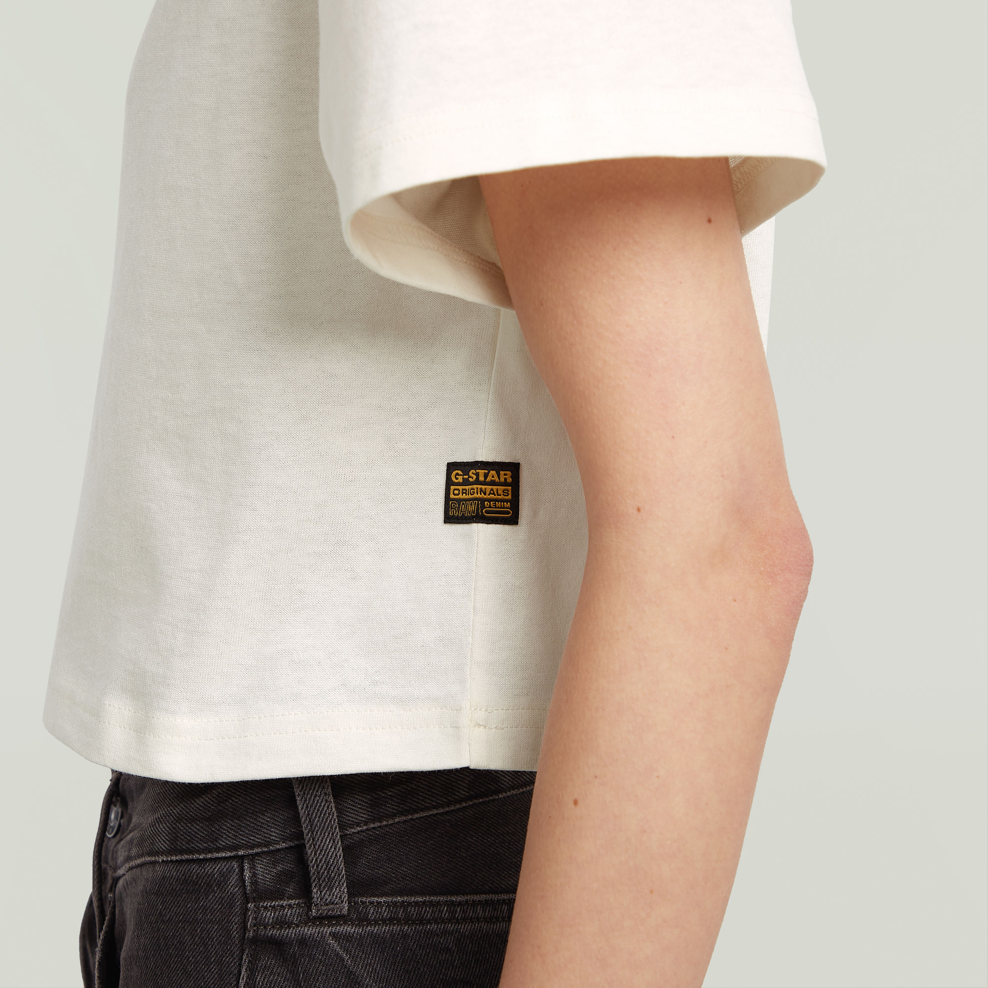 G-Star RAW Felt Logo Boxy T-shirt Wit Dames