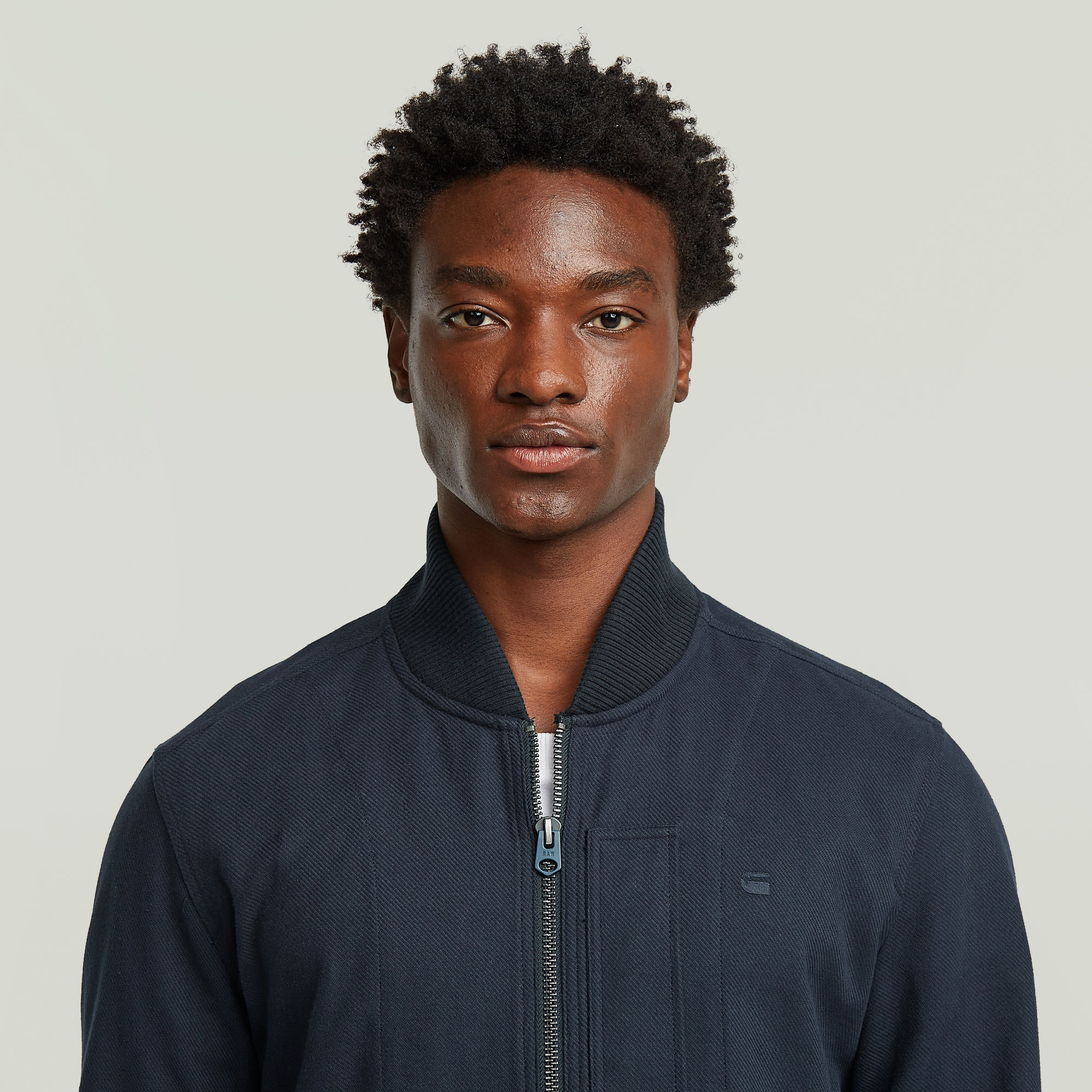 G-Star RAW Bomber Collar Zip Overshirt Donkerblauw Heren