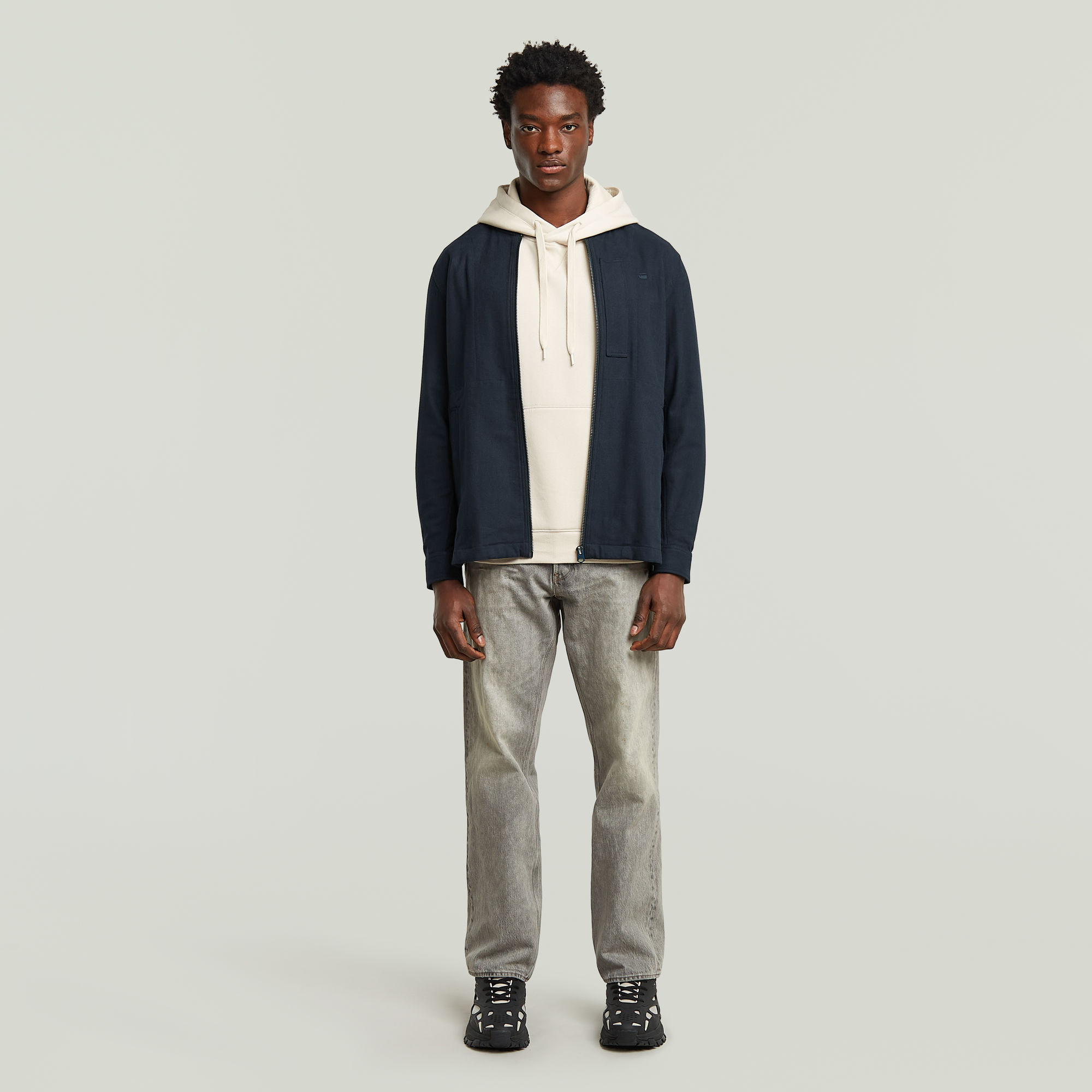 G-Star RAW Bomber Collar Zip Overshirt Donkerblauw Heren