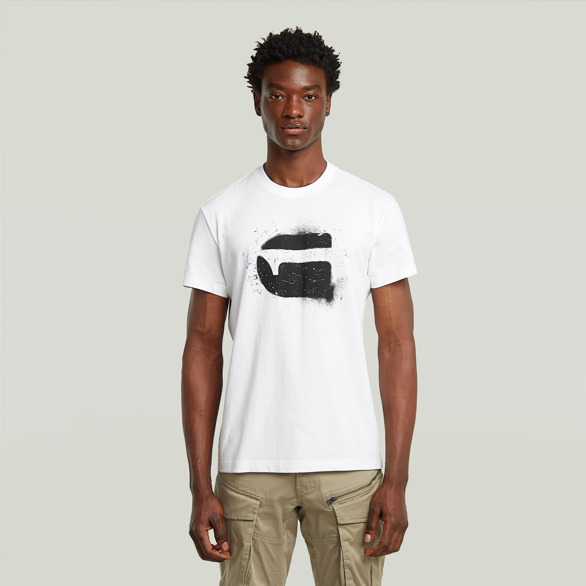 G-Star RAW Spray G Logo T-shirt - Wit - Heren