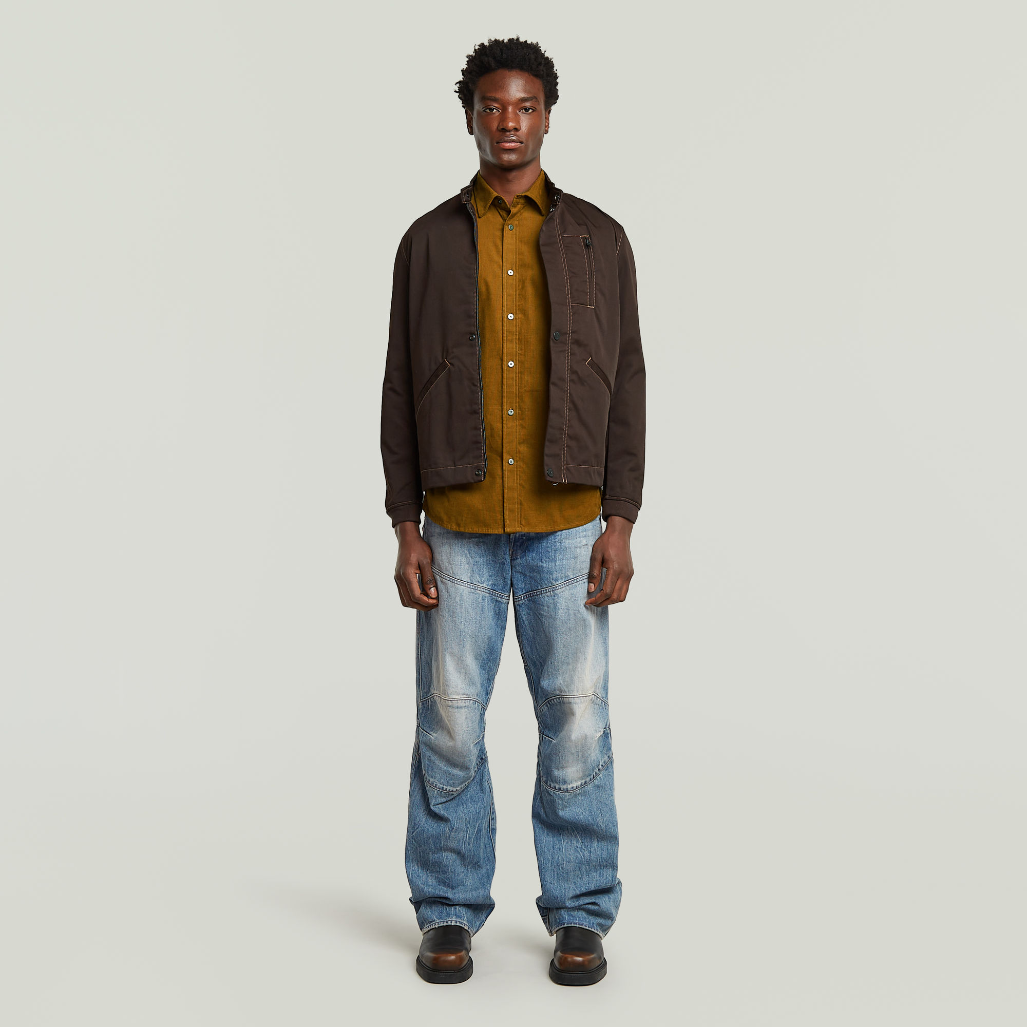 G-Star RAW Clean Regular Overhemd Bruin Heren