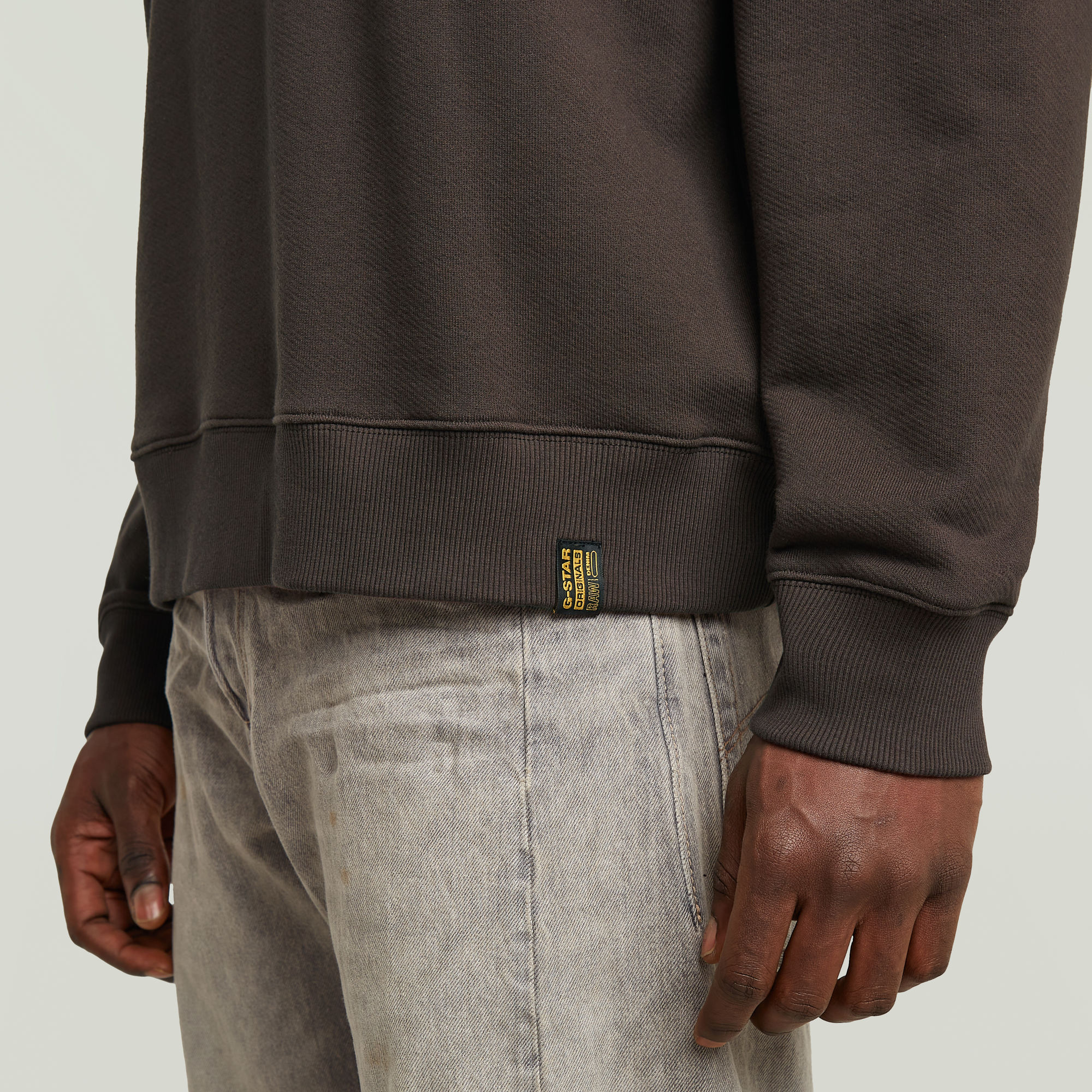 G-Star RAW Essential Loose Half Zip Sweater Bruin Heren