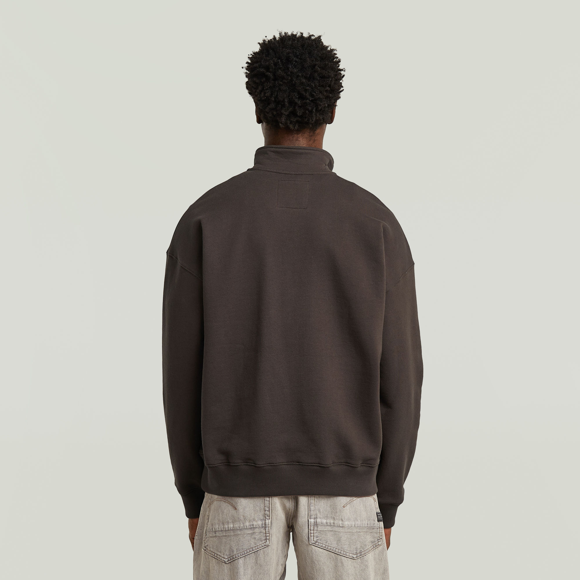 G-Star RAW Essential Loose Half Zip Sweater Bruin Heren