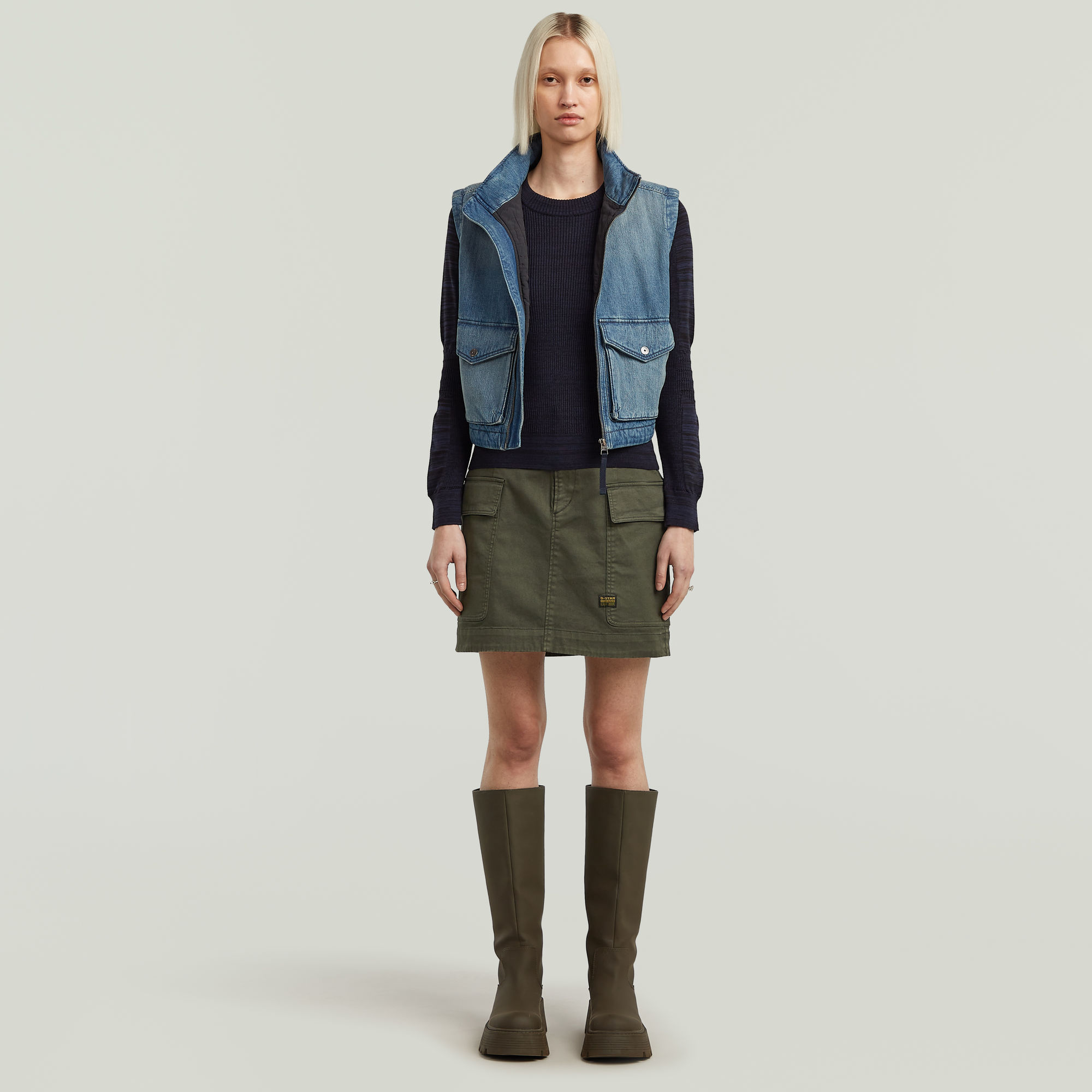 G-Star RAW 3D Biker Slim Gebreide Trui Meerkleurig Dames
