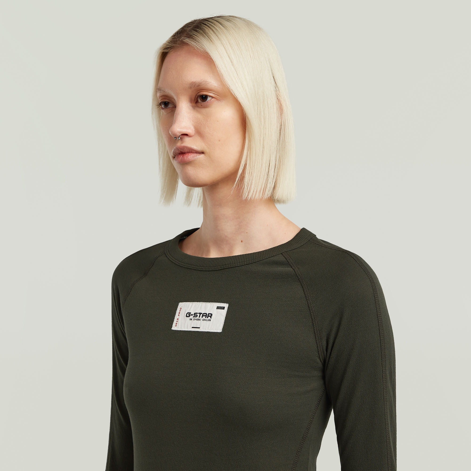 G-Star RAW Embro Patch Slim T-shirt Grijs Dames