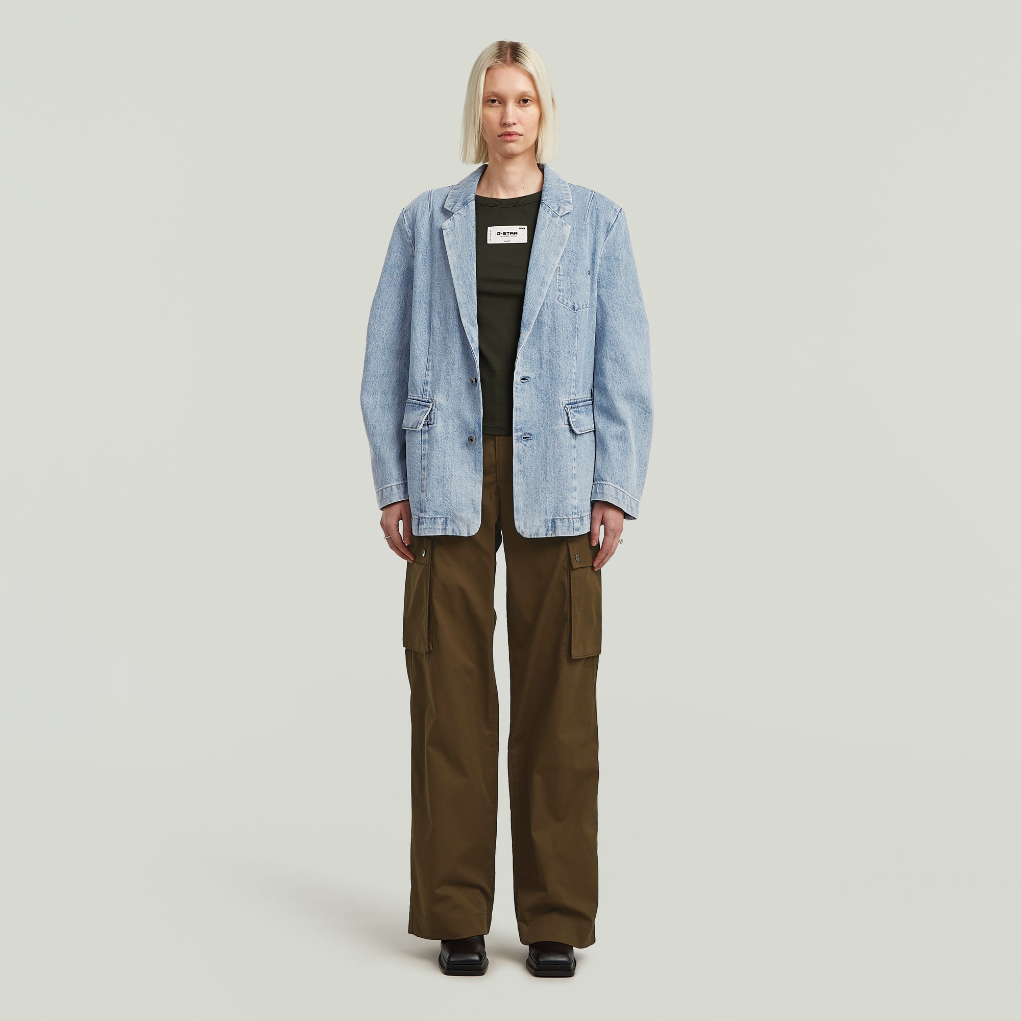 G-Star RAW Embro Patch Slim T-shirt Grijs Dames