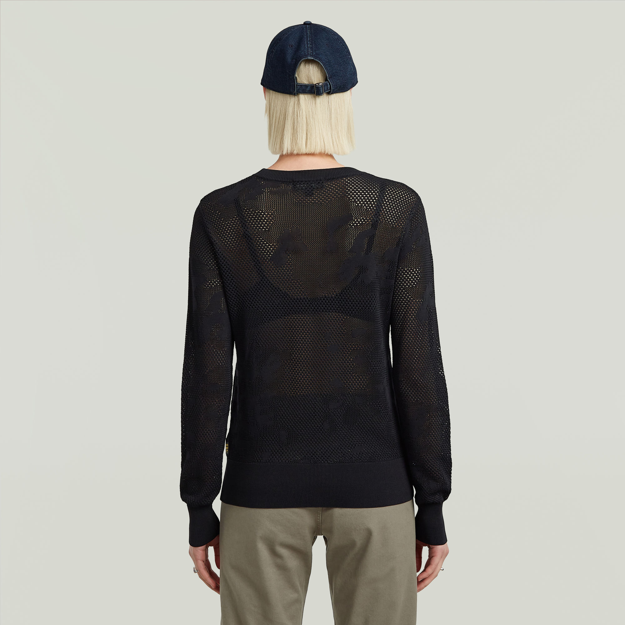 G-Star RAW Pointelle Gebreide Pullover Zwart Dames