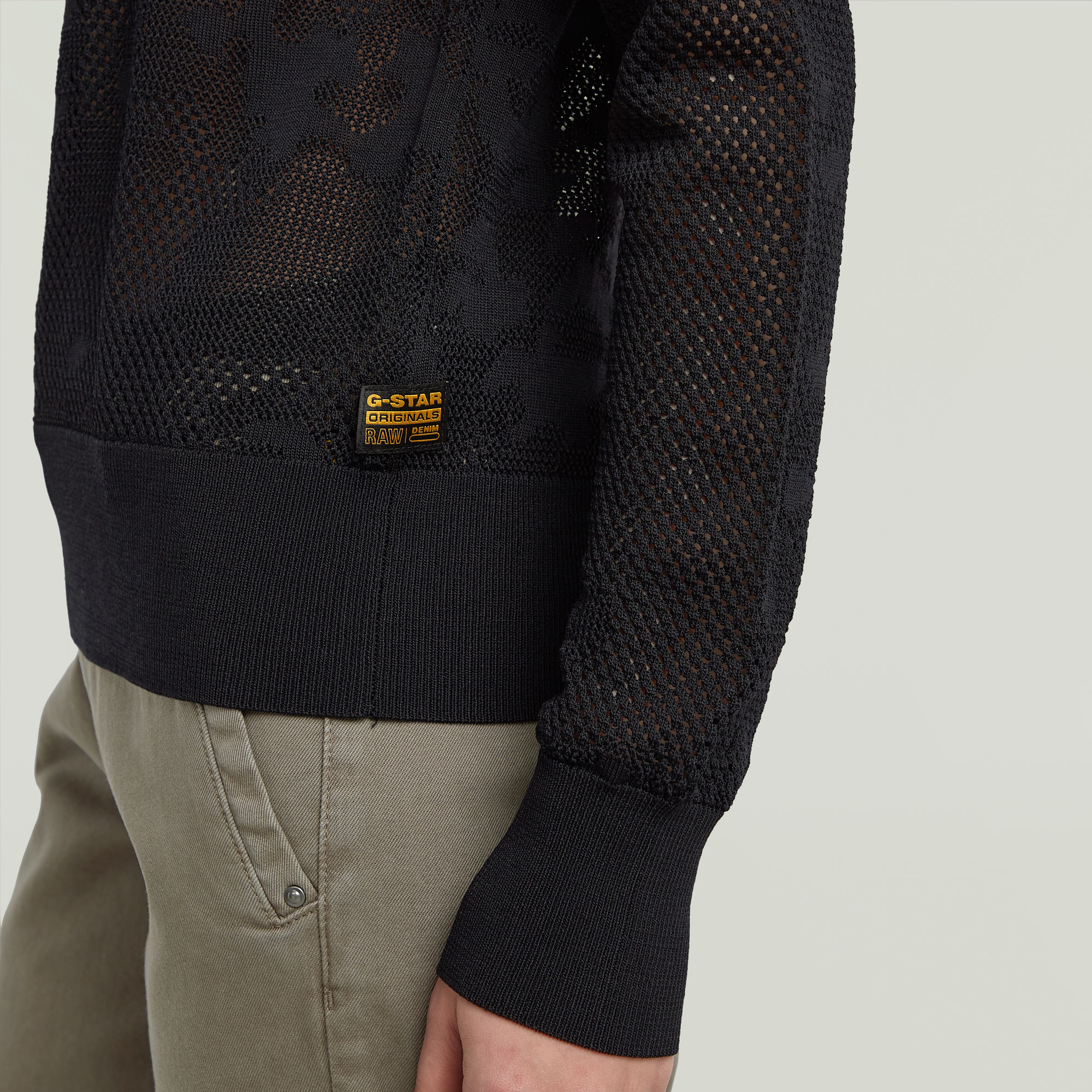 G-Star RAW Pointelle Gebreide Pullover Zwart Dames