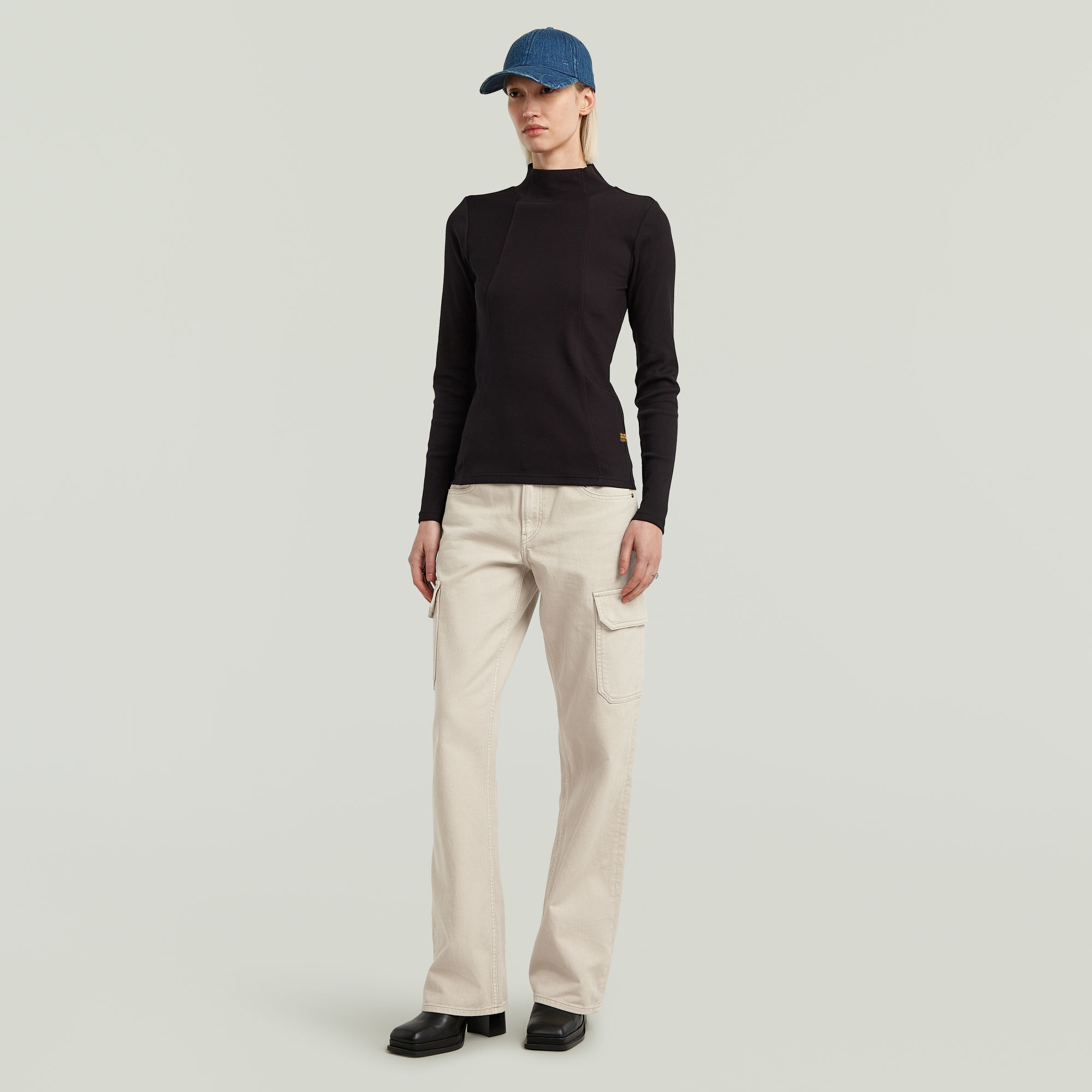 G-Star RAW A-Line Slim Mock T-shirt Zwart Dames