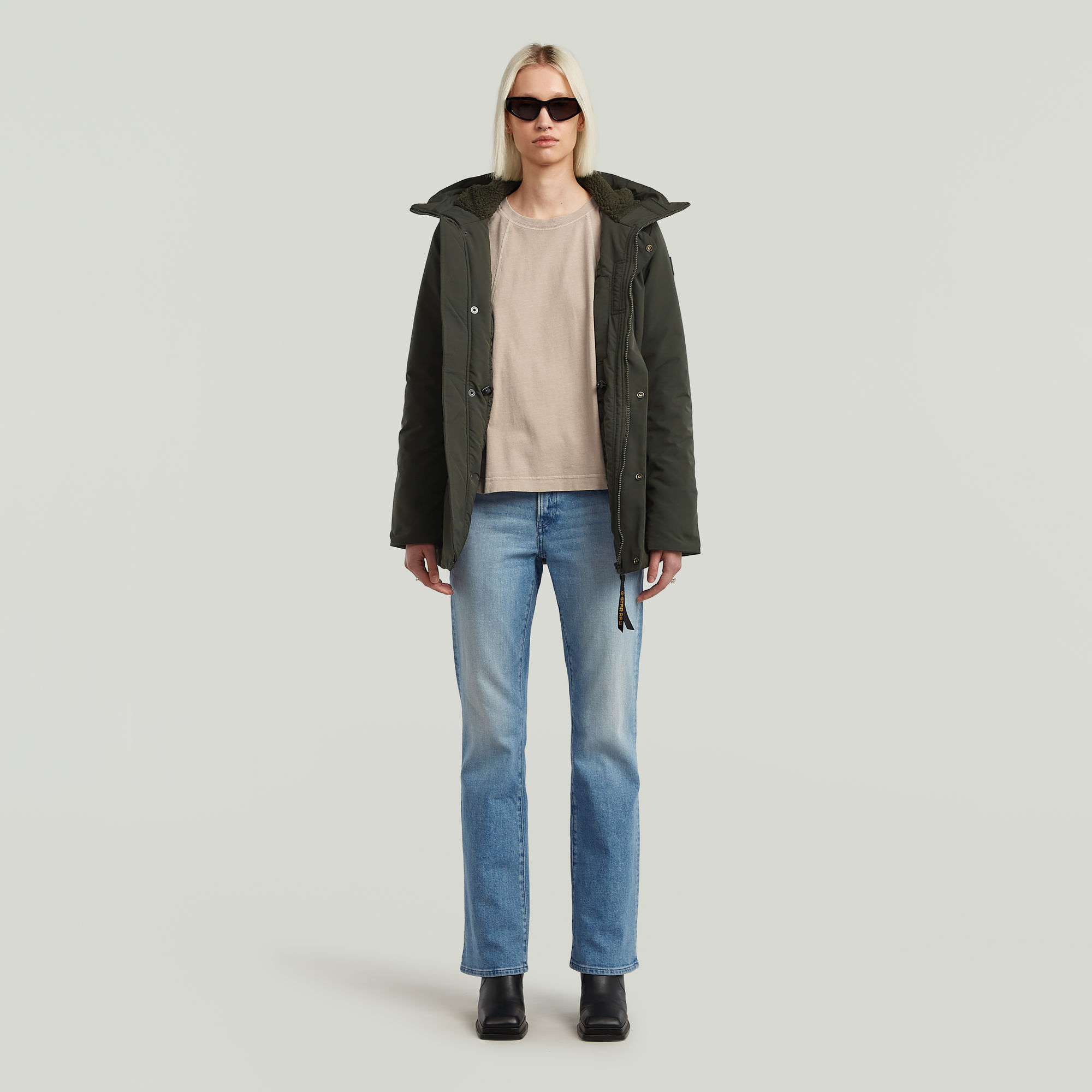 Thumbnail - Washed 3D Mix Oversized T-Shirt - Beige - Damen