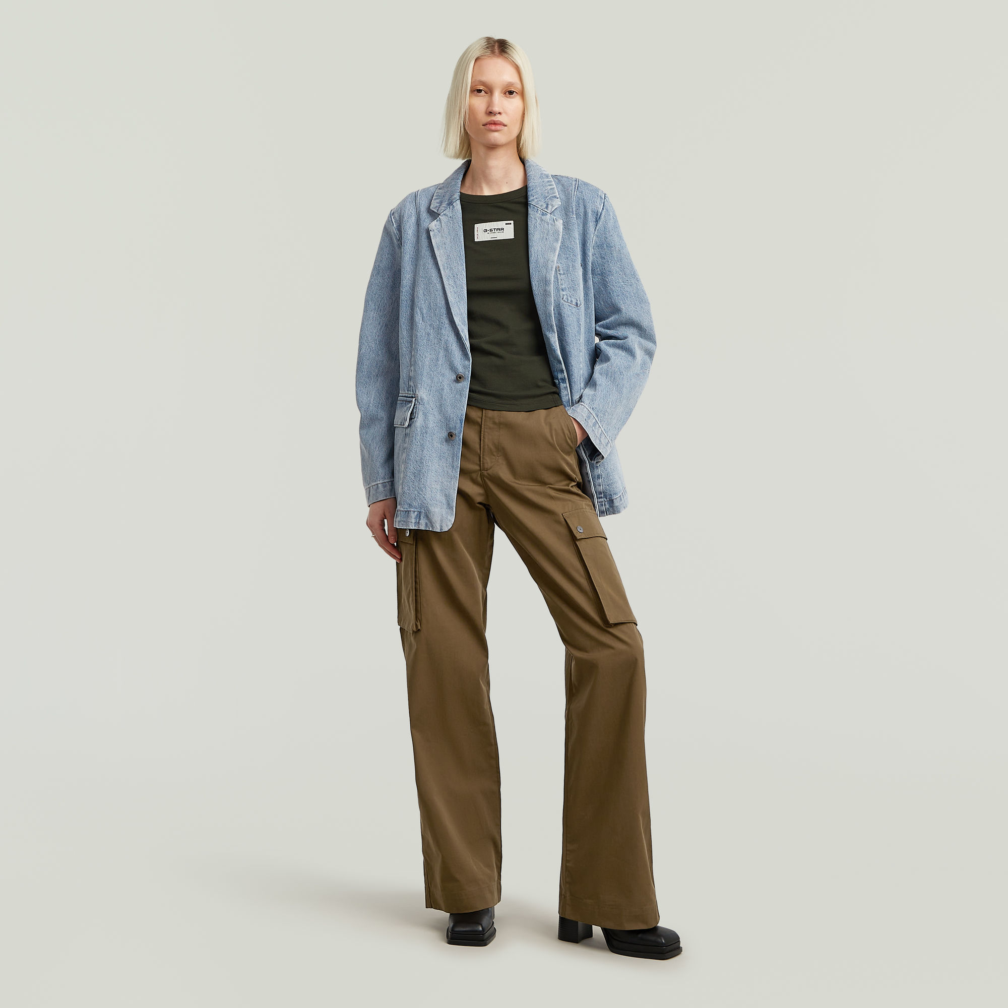 G-Star RAW Oversized Blazer Lichtblauw Dames