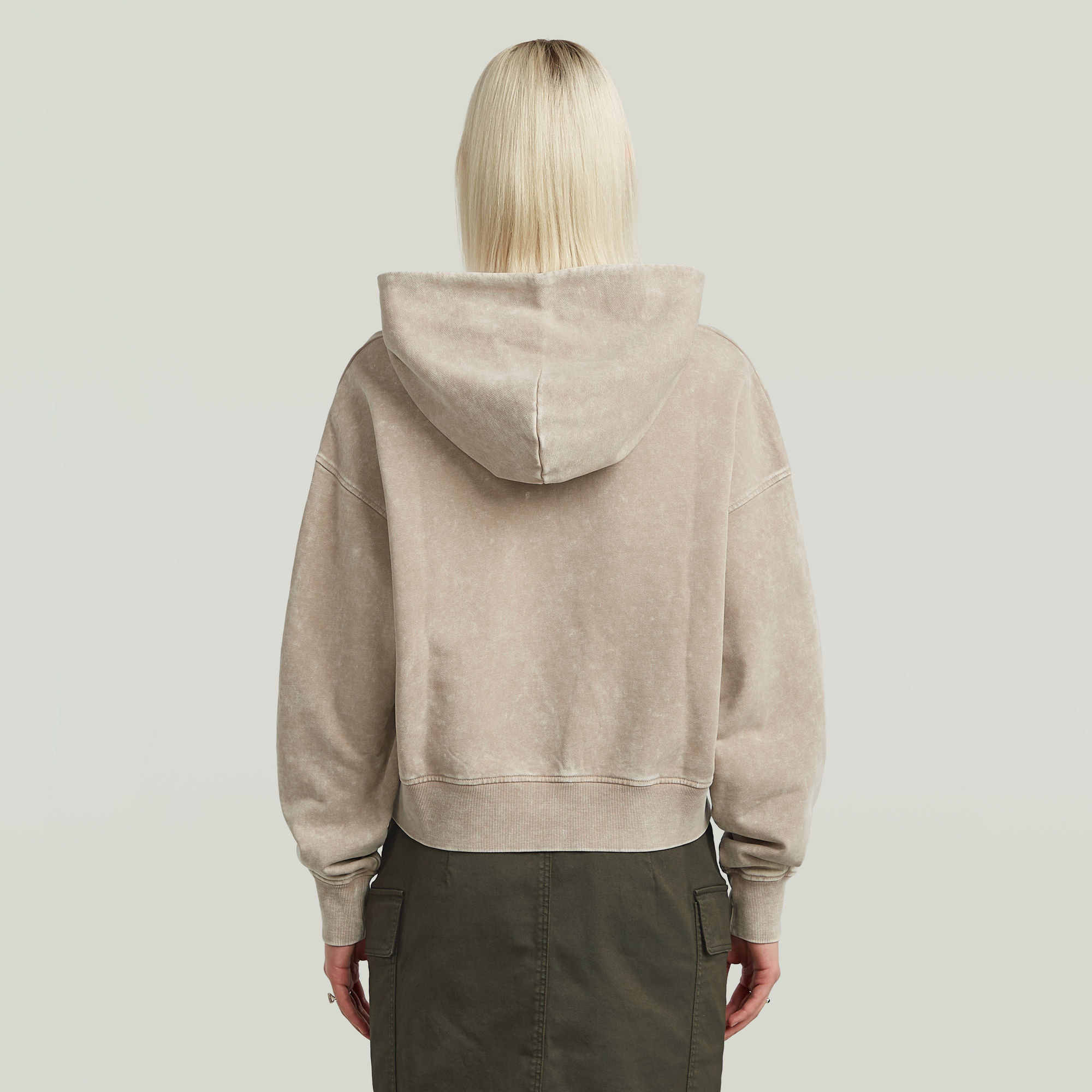 G-Star RAW Washed A Line Script Hoodie Beige Dames