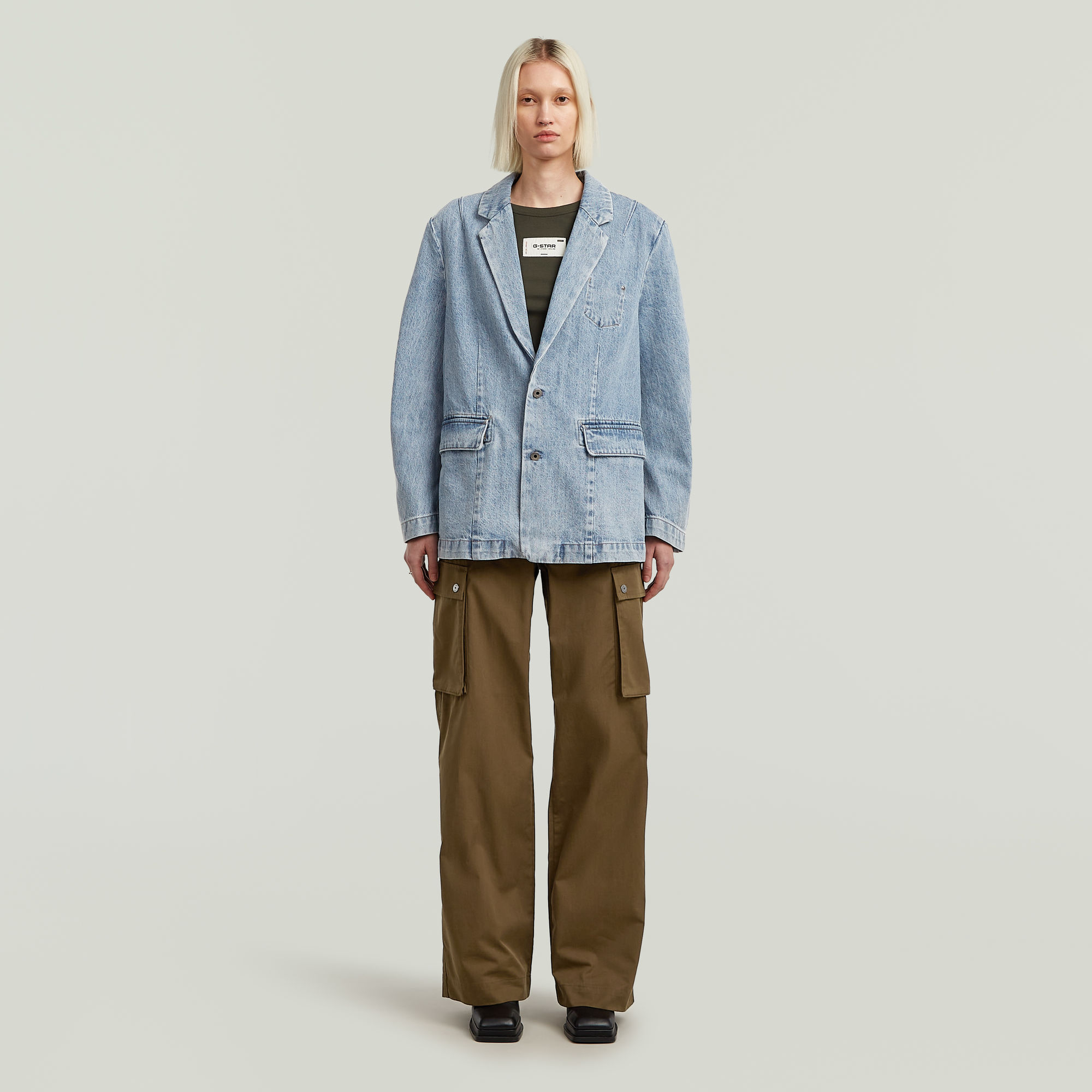 G-Star RAW Oversized Blazer Lichtblauw Dames
