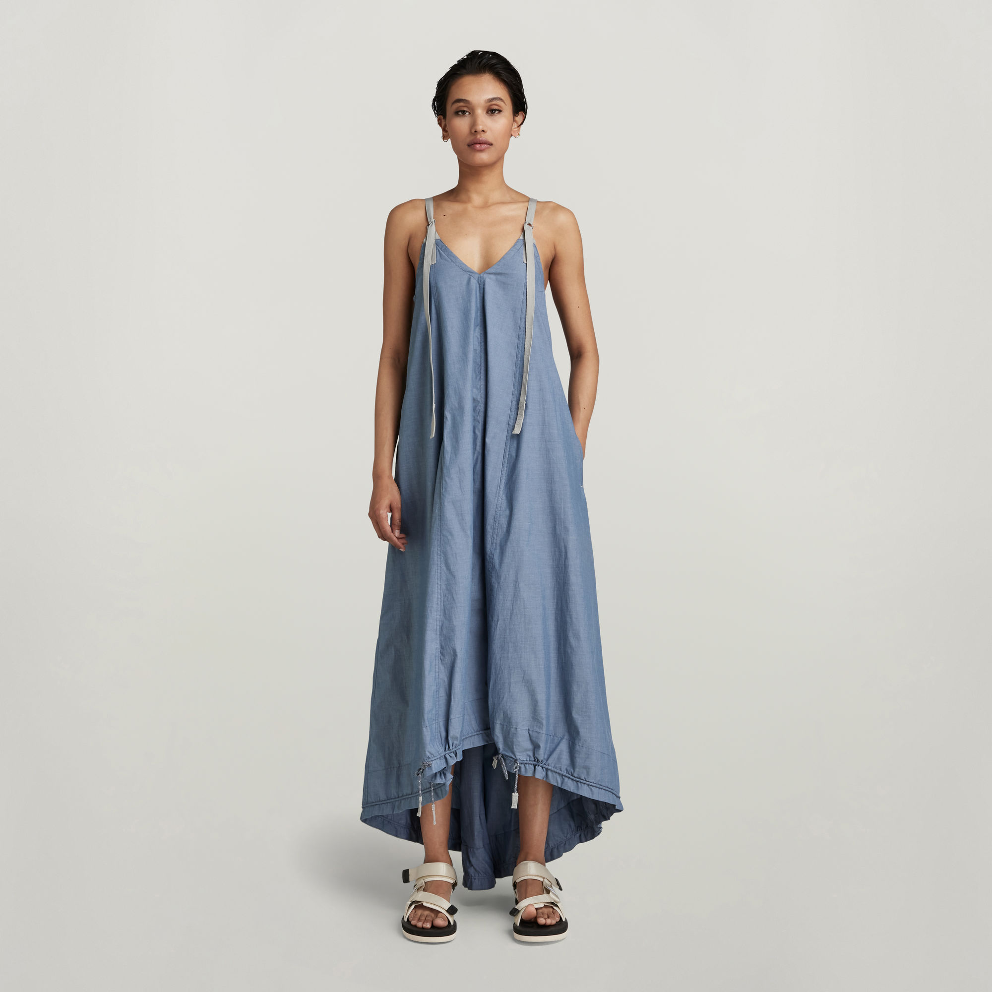

Long Para Jurk - Midden blauw - Dames