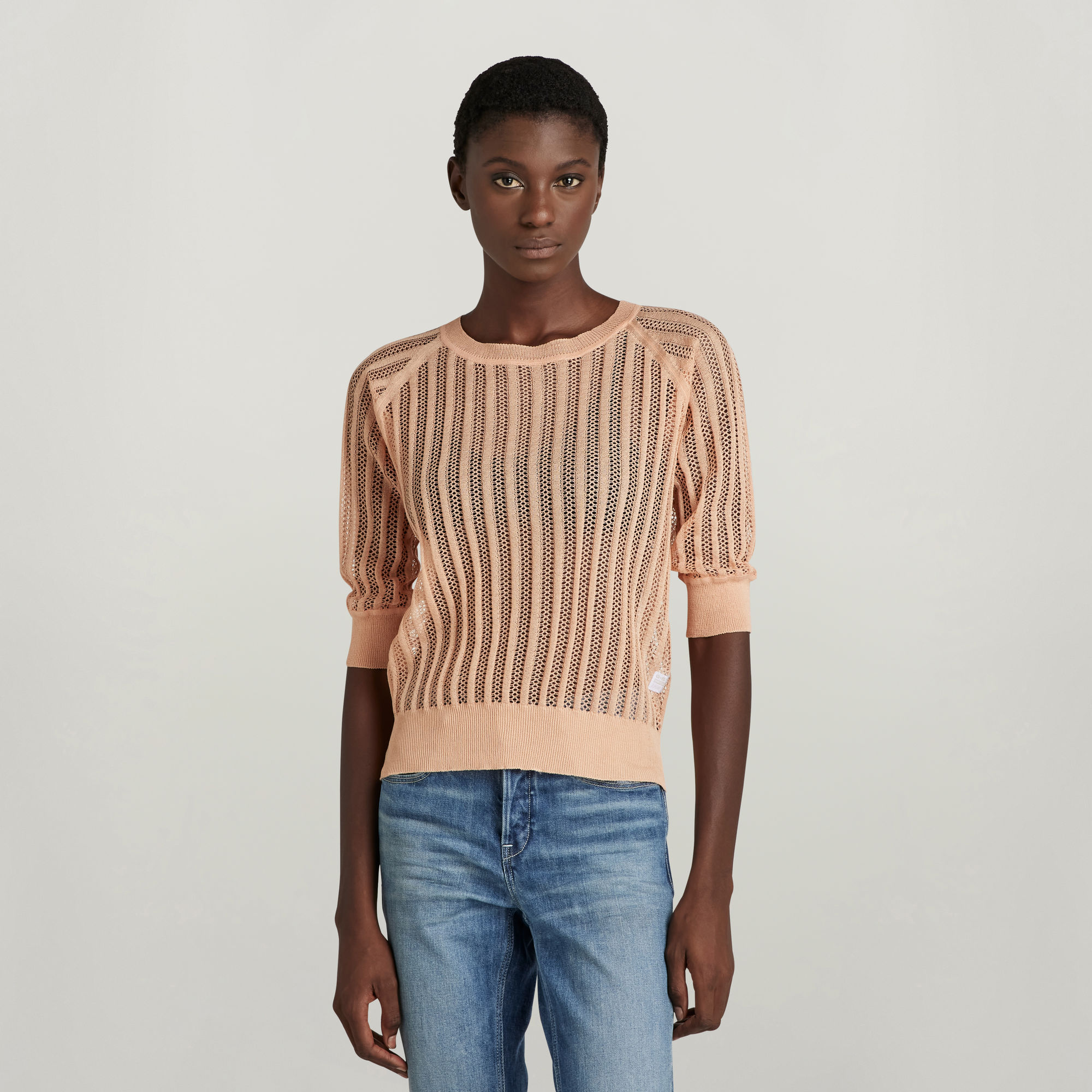 

Gebreide Top Pointelle - Roze - Dames
