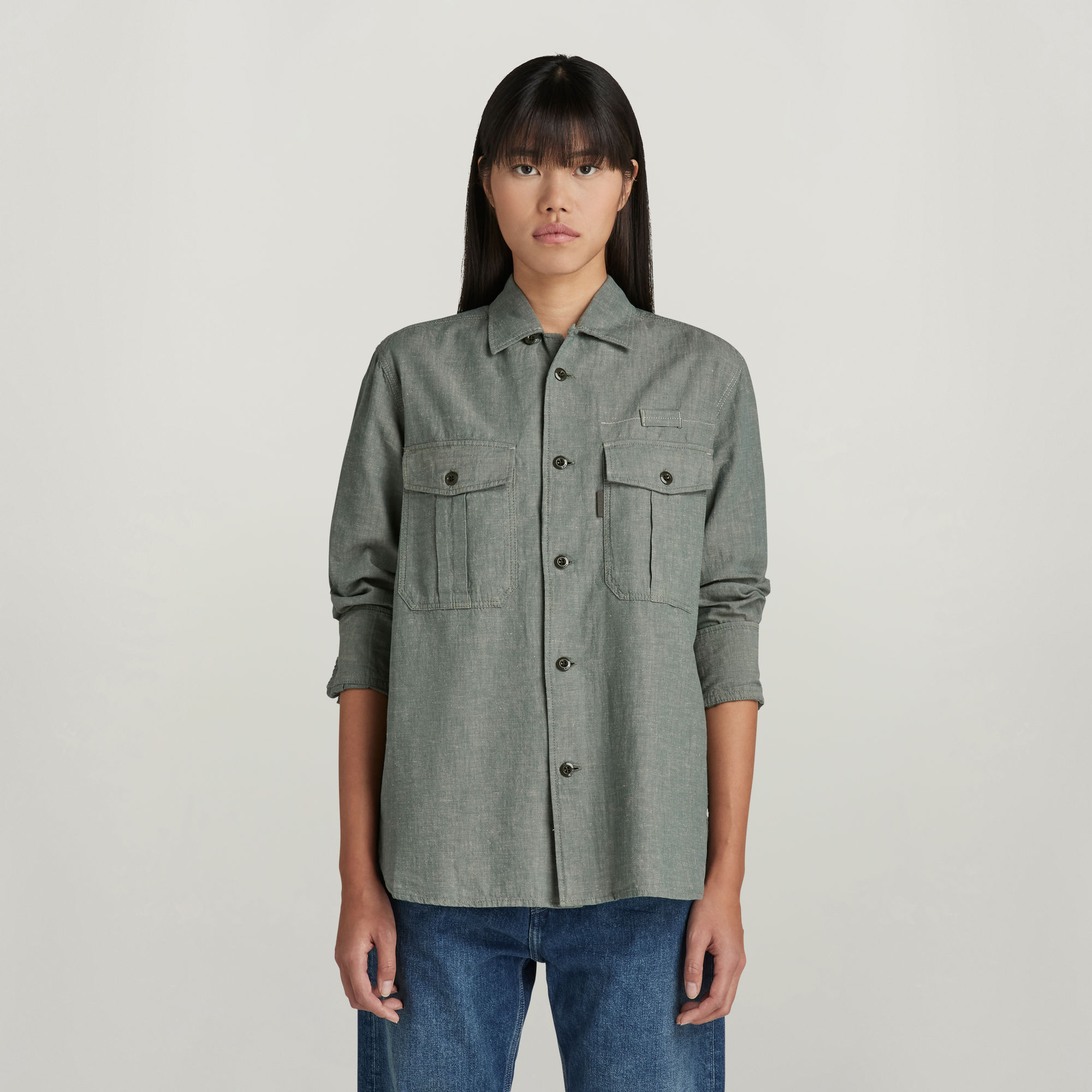 

Officer Boyfriend Shirt - Green - Women