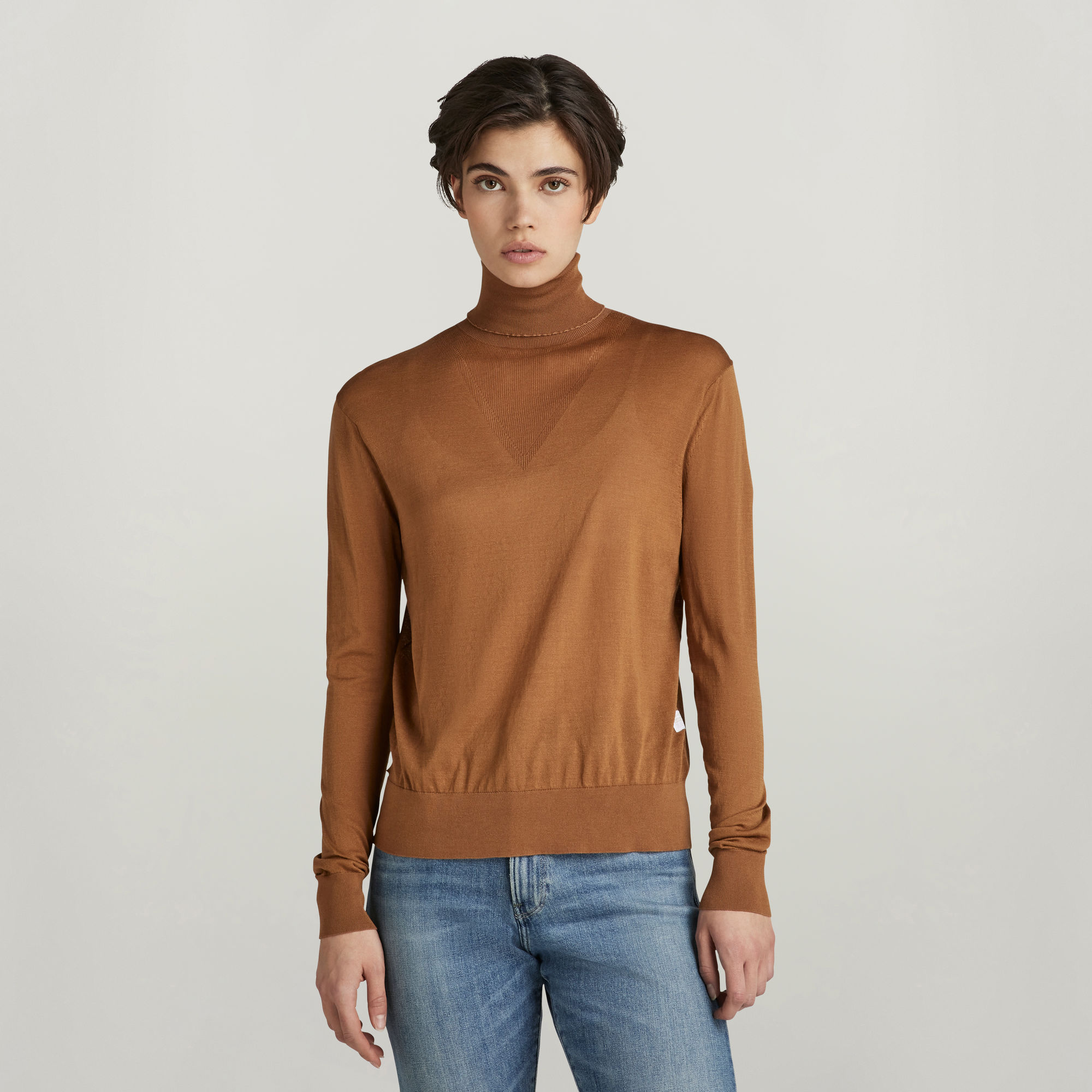 

Core Roll Neck Knit - Brown - Women