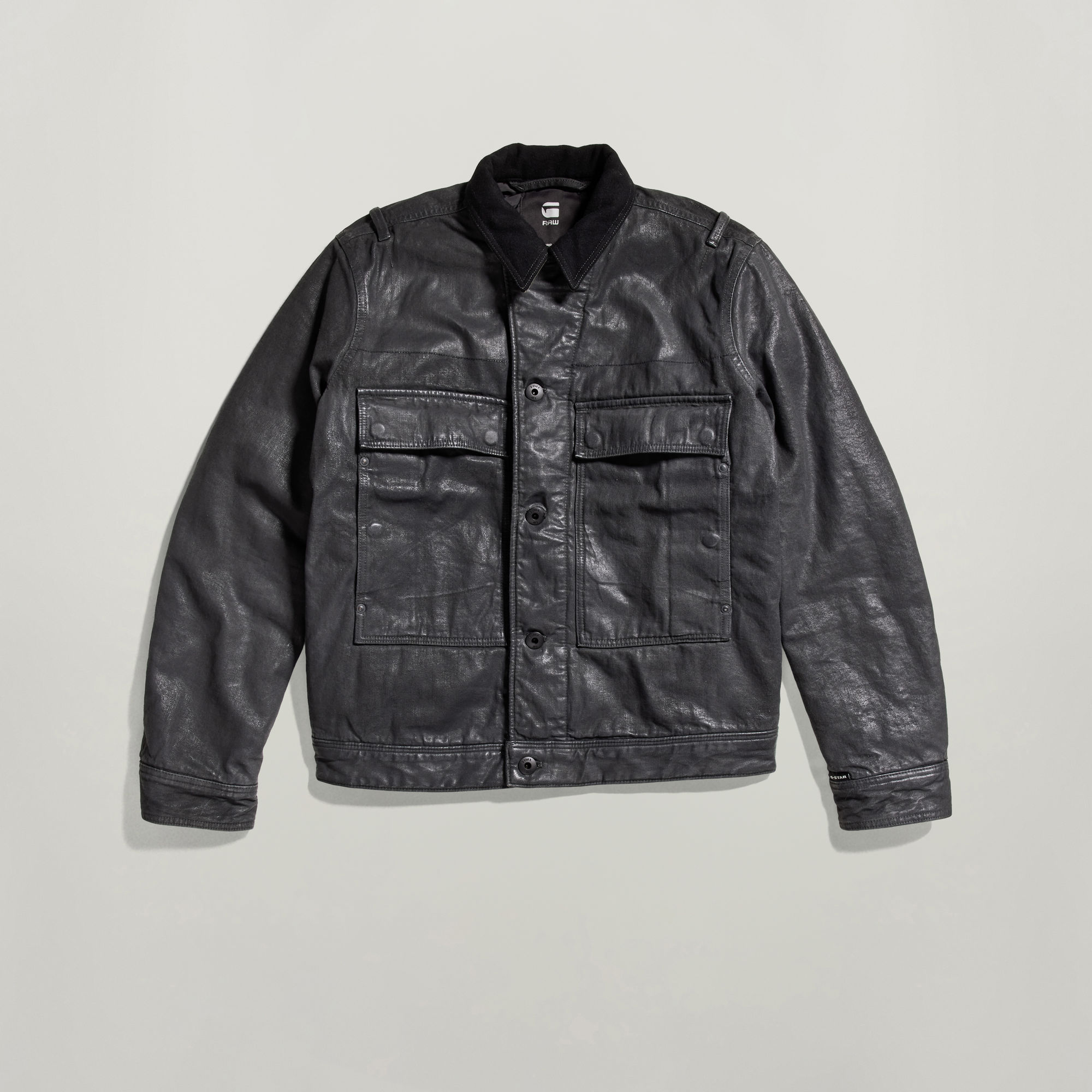 

Unisex Gevoerd Jack Utility Flap Pocket - Zwart - Heren