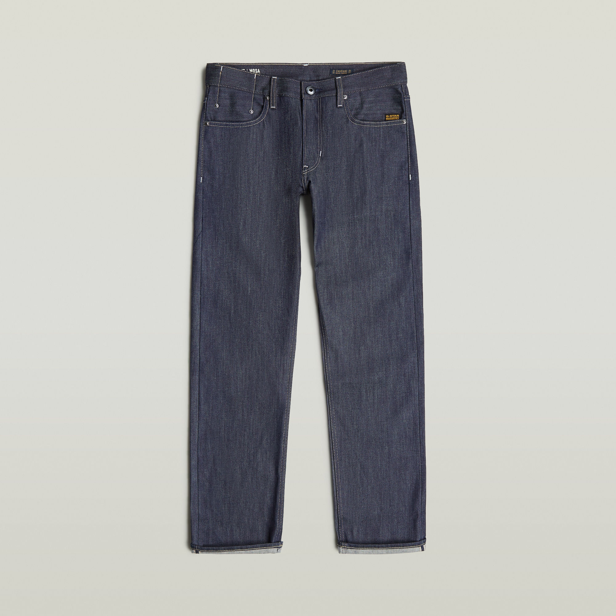 G-Star RAW Mosa Straight Selvedge Jeans Donkerblauw Heren