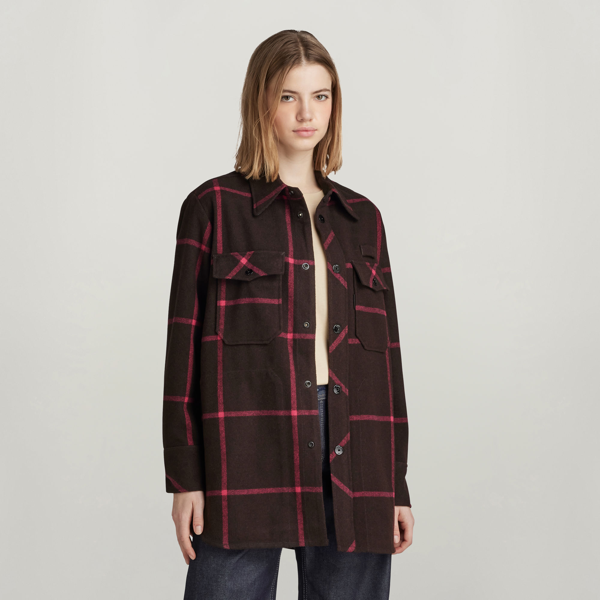 Boyfriend Overshirt - Mehrfarbig - Damen