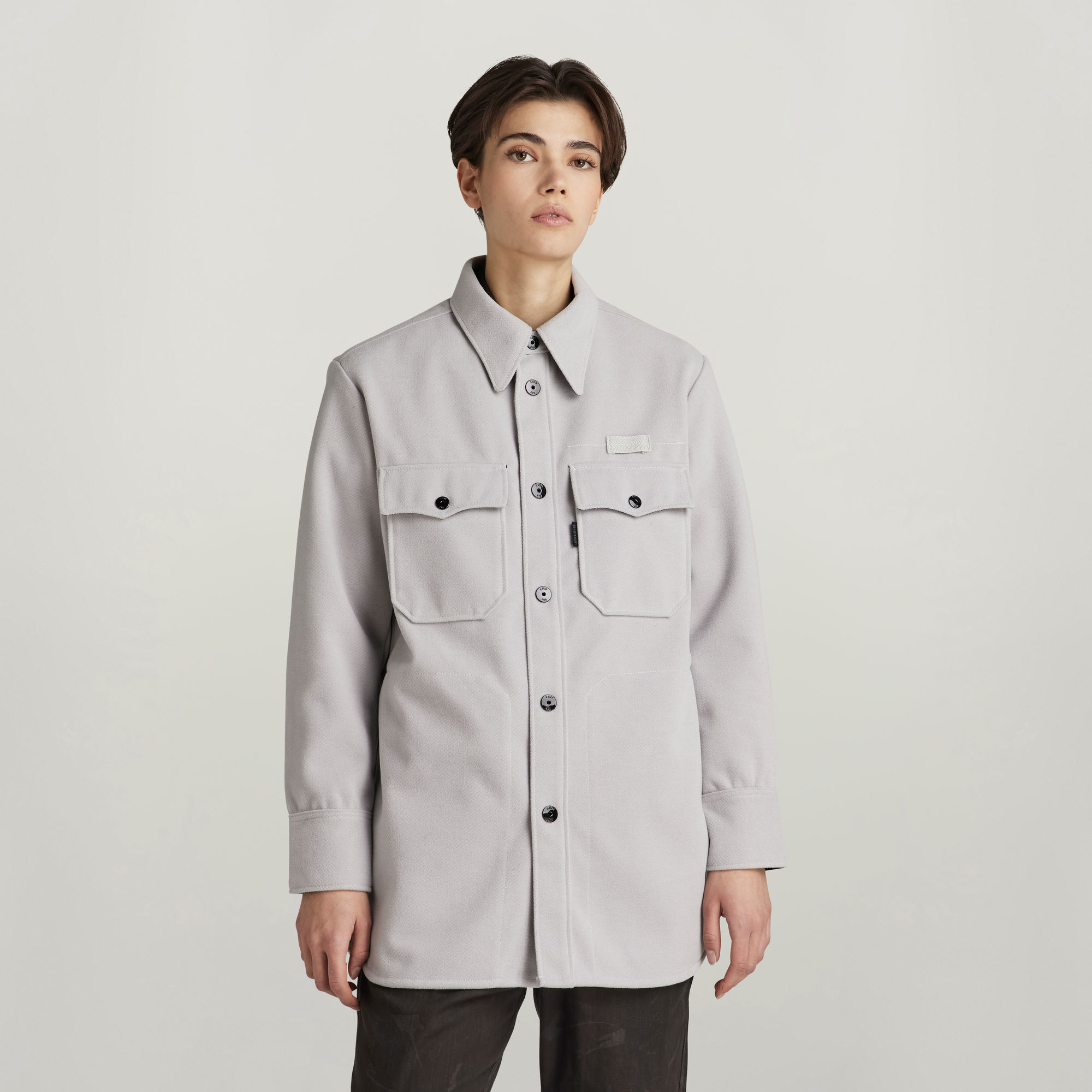 Boyfriend Overshirt - Grau - Damen