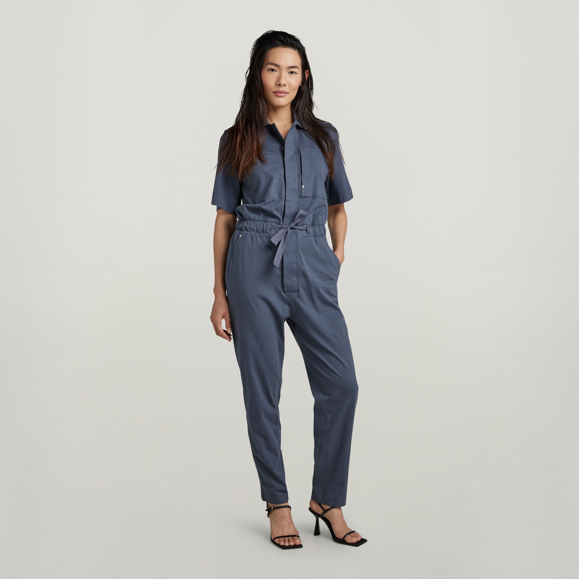 Army Jersey Jumpsuit - Mittelblau - Damen