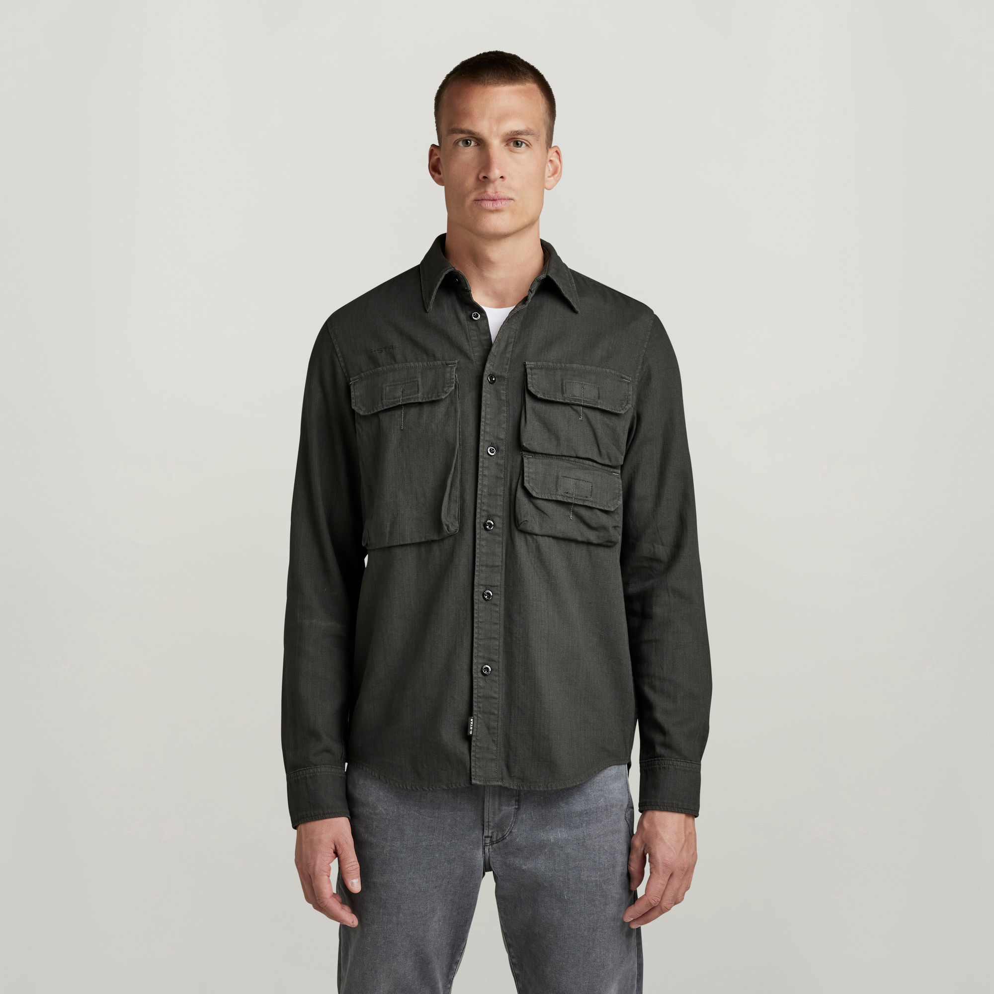 

Container Pocket Regular Shirt - Grey - Men