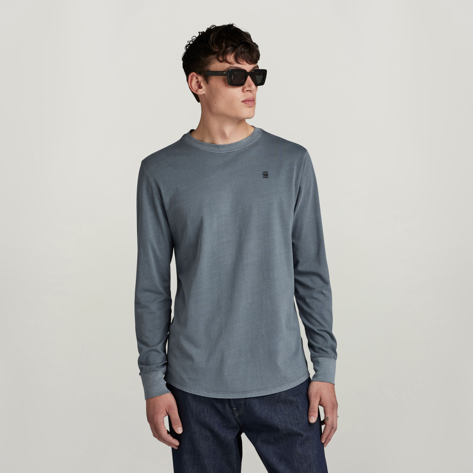 

Painted Garment Dyed Graphic Lash T-Shirt - Grijs - Heren