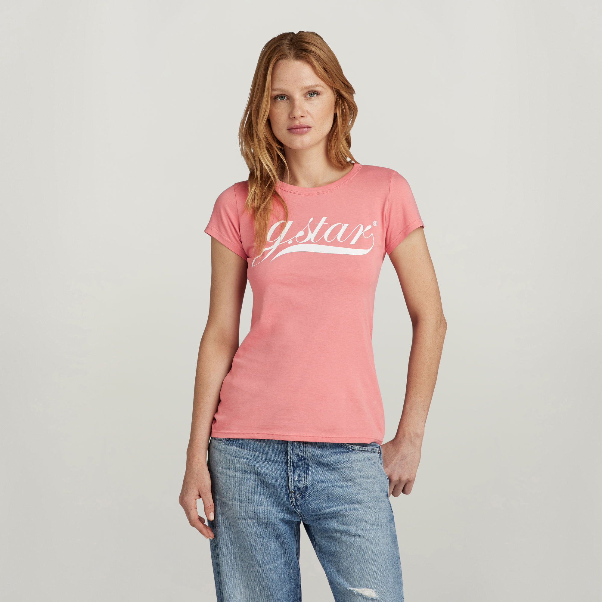 Graphic 1 Slim Top - Pink - Damen