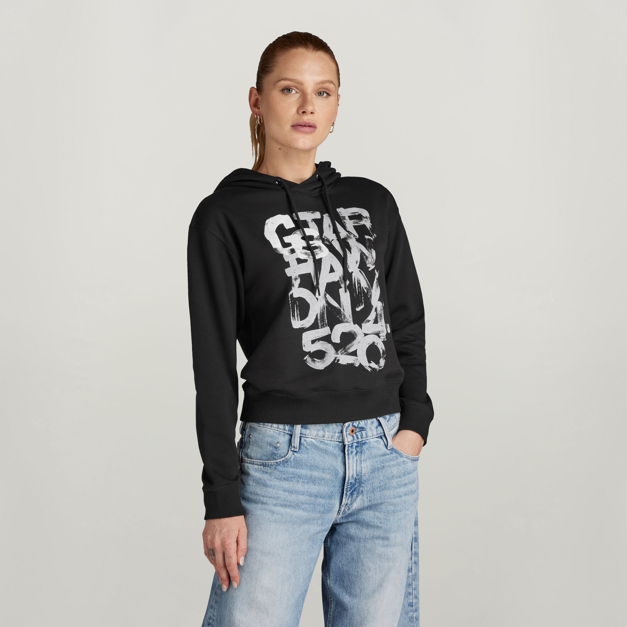 Graphic 3 Hooded Sweatshirt - Schwarz - Damen