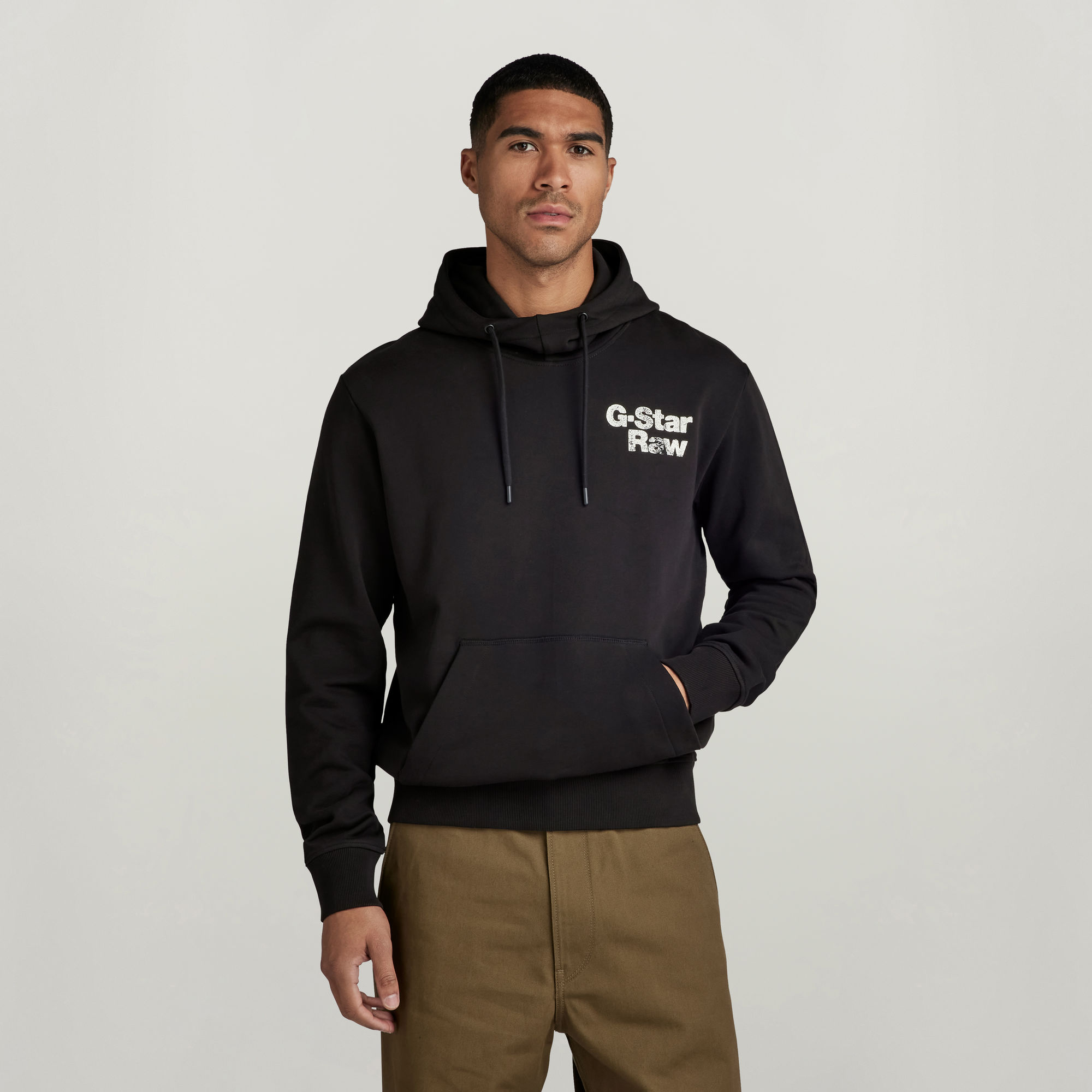 G-Star RAW Back Print Hoodie Zwart Heren