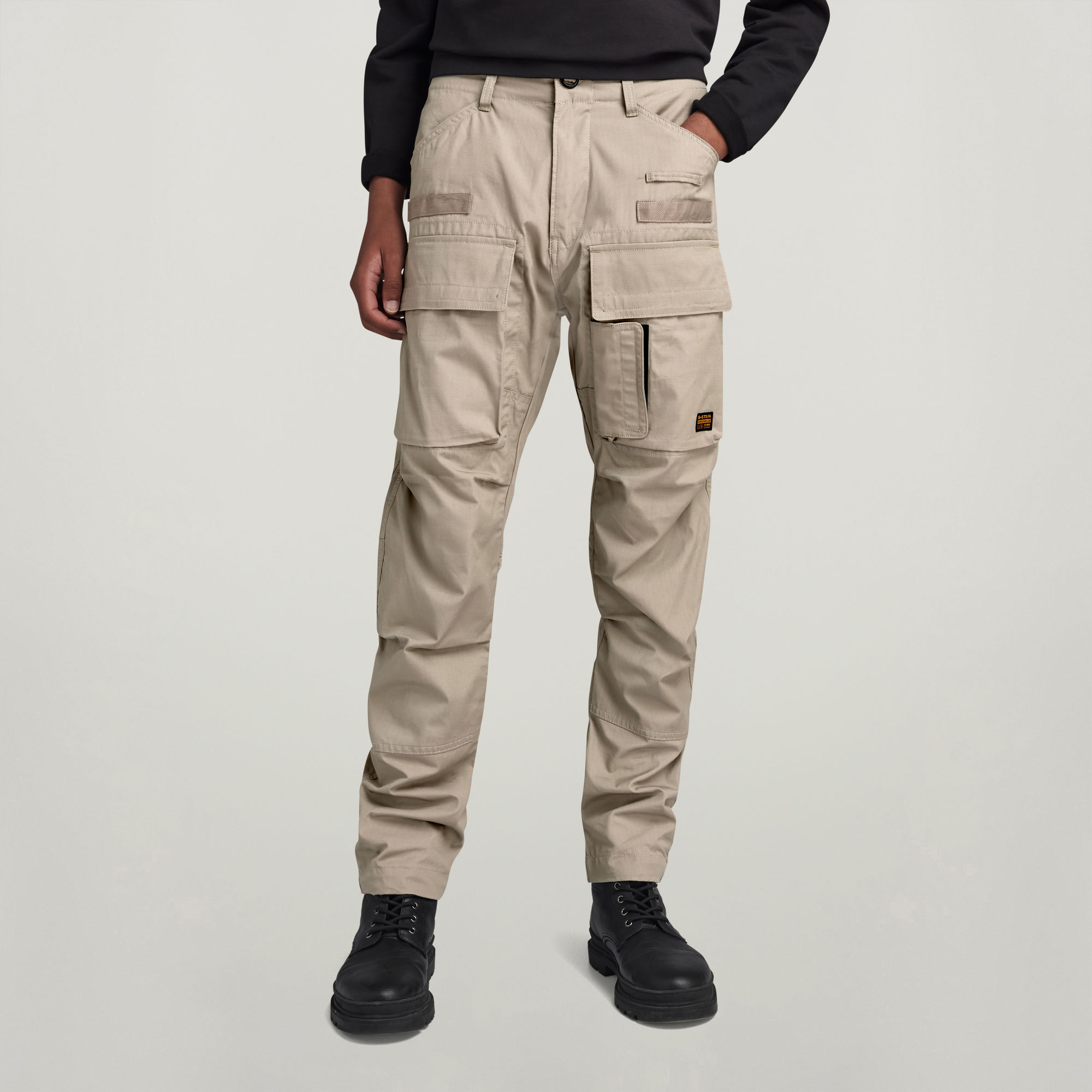 

3D Regular Tapered Cargo Pants - Beige - Men