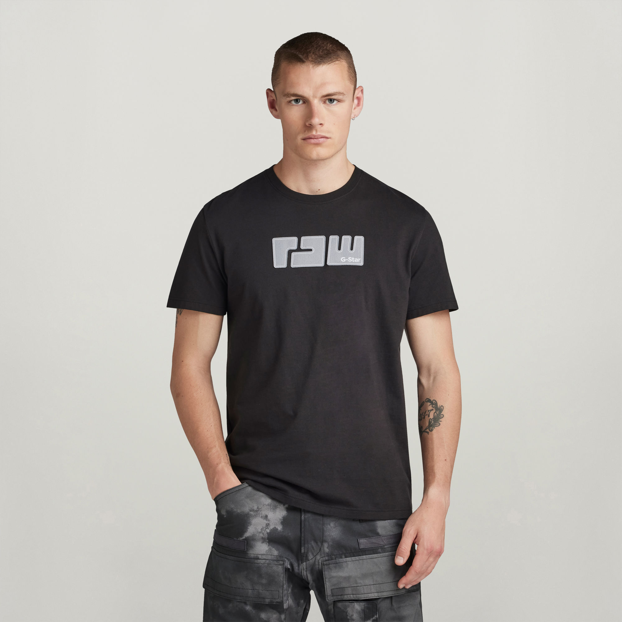 RAW. Felt T-Shirt - Schwarz - Herren