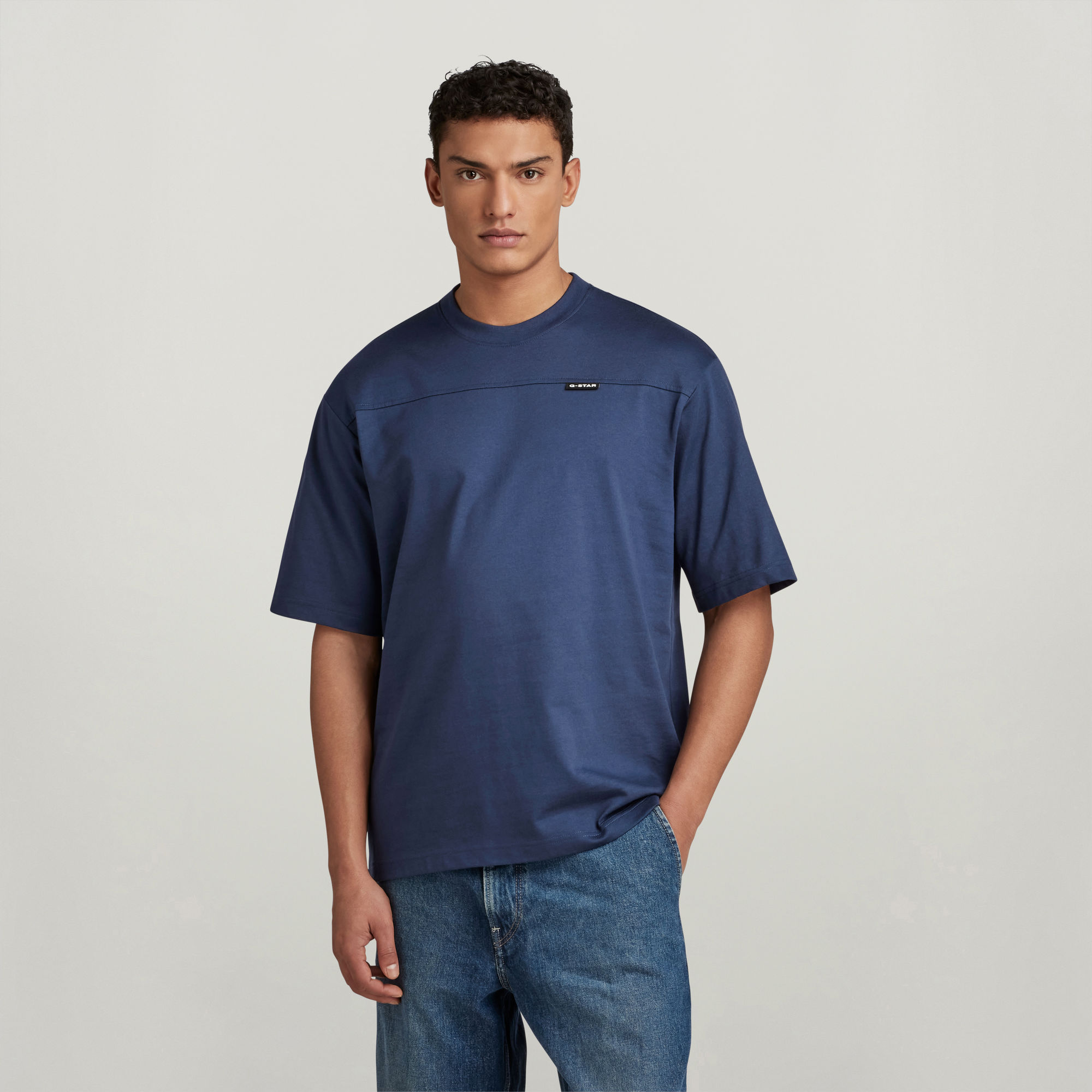 Oversized T-Shirt Boxy Base 2.0 - Dunkelblau - Herren