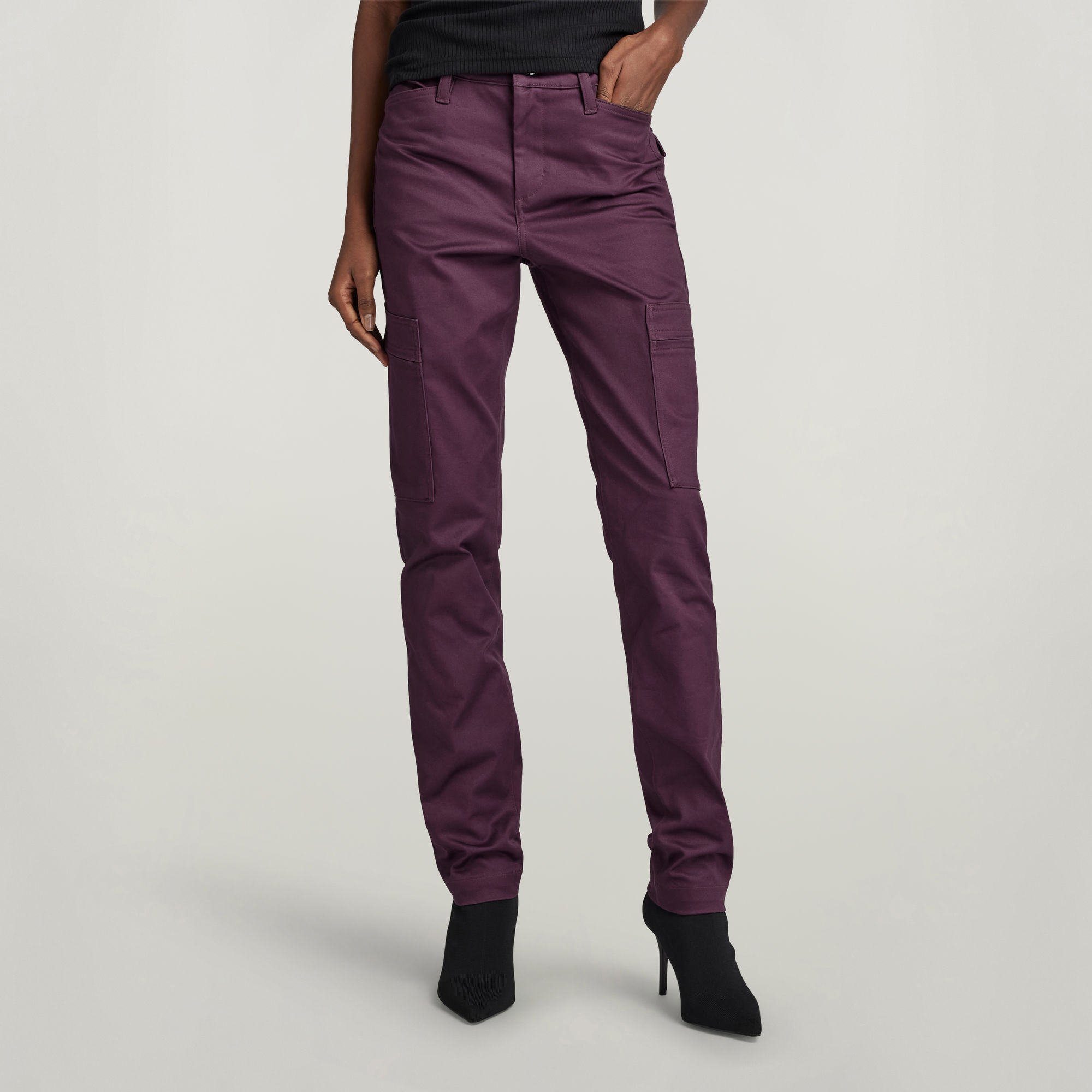 Slim Cargohose - Lila - Damen