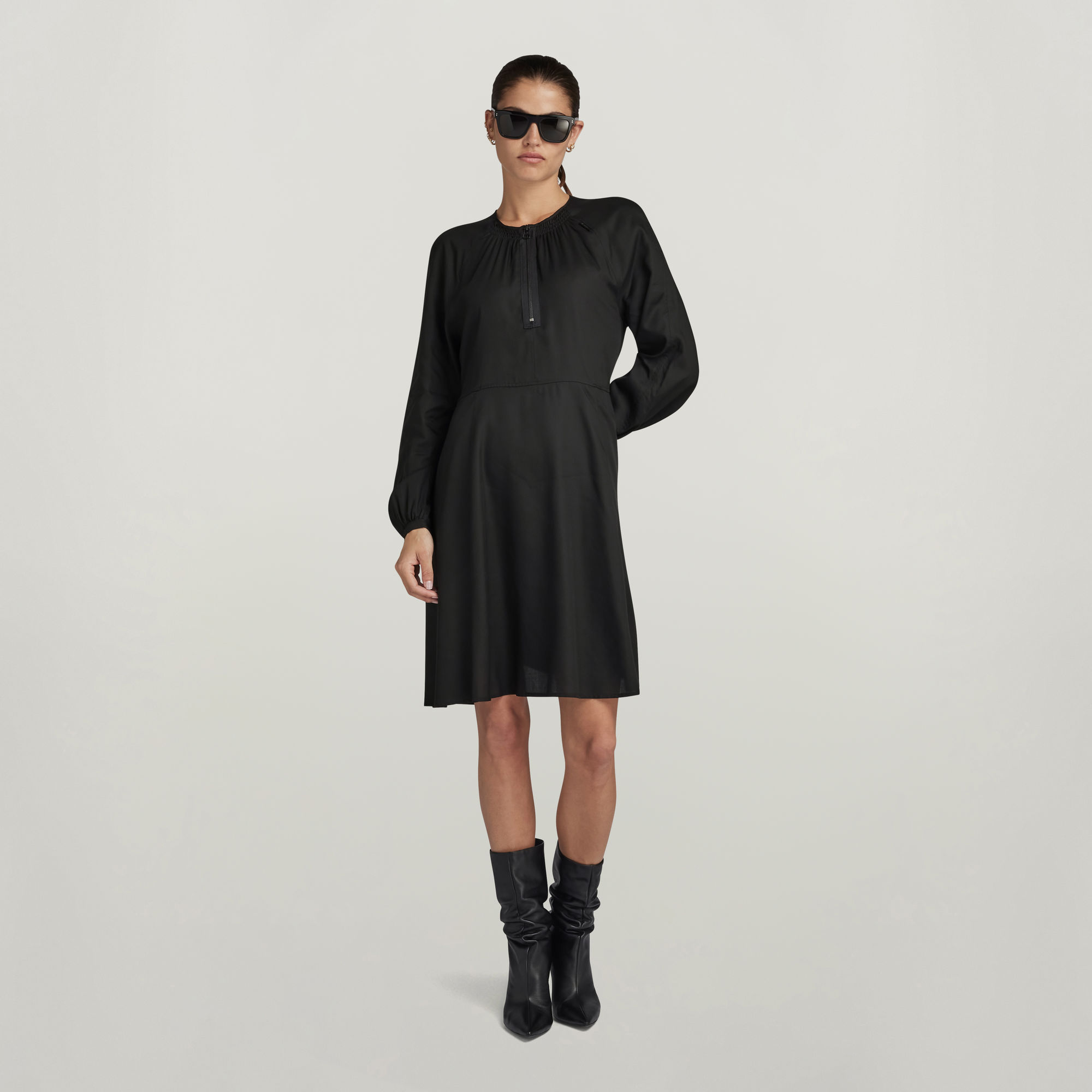 

Short Flared Dress - Black - Women