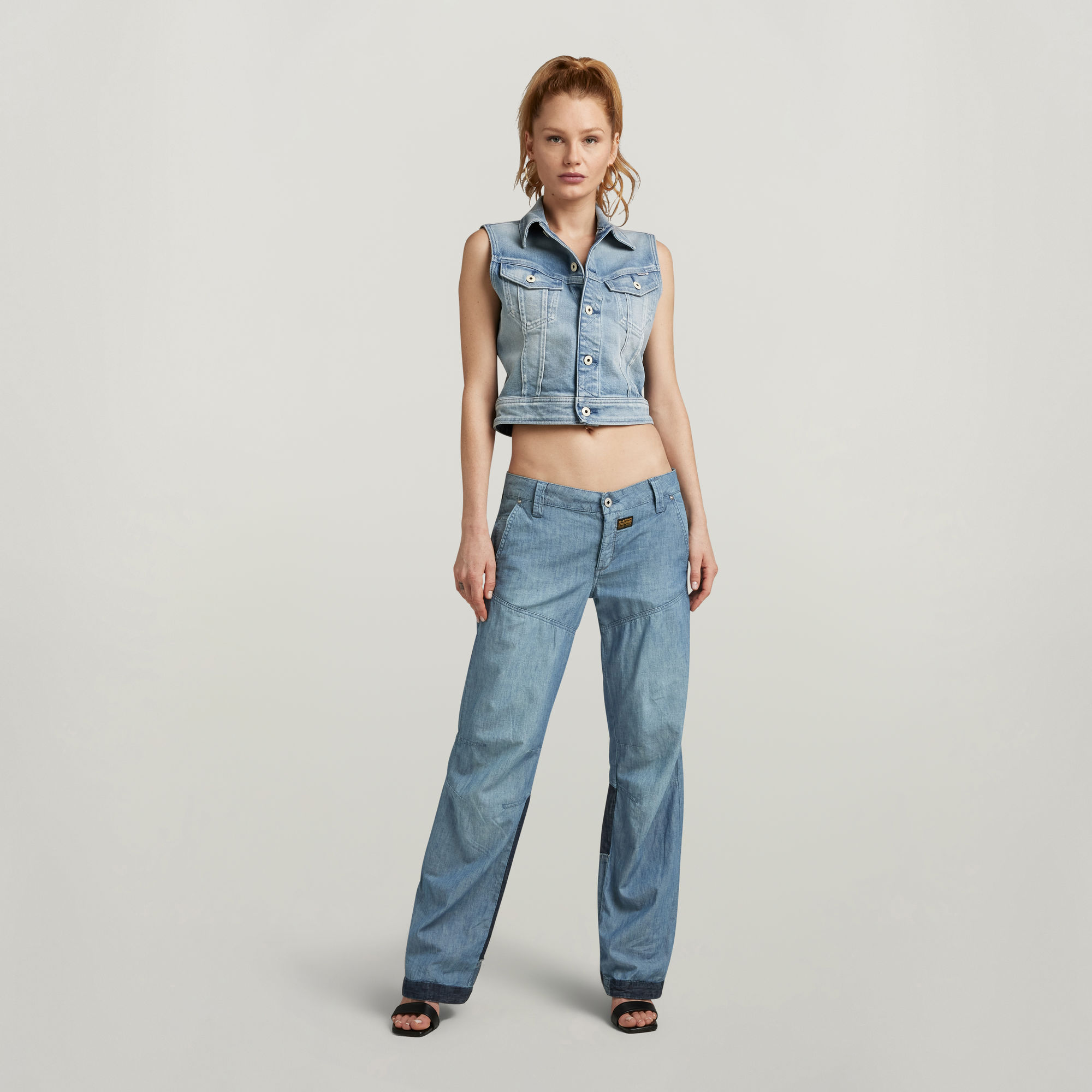 

Y2K Denim Mix Pant - Medium blue - Women