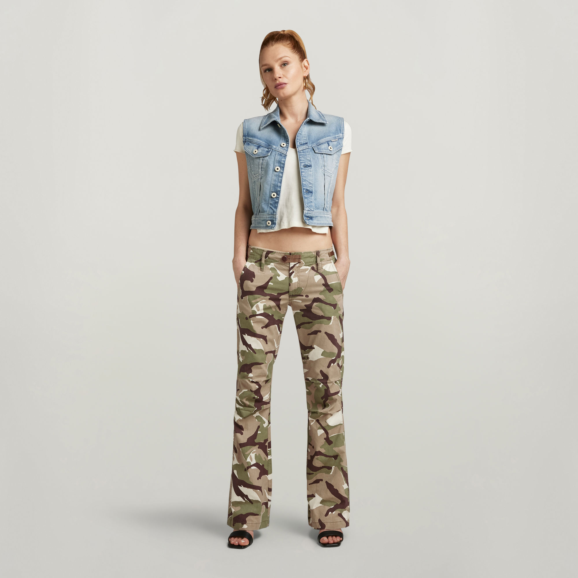 

Y2K Camou Zip Pant - Sage - Women