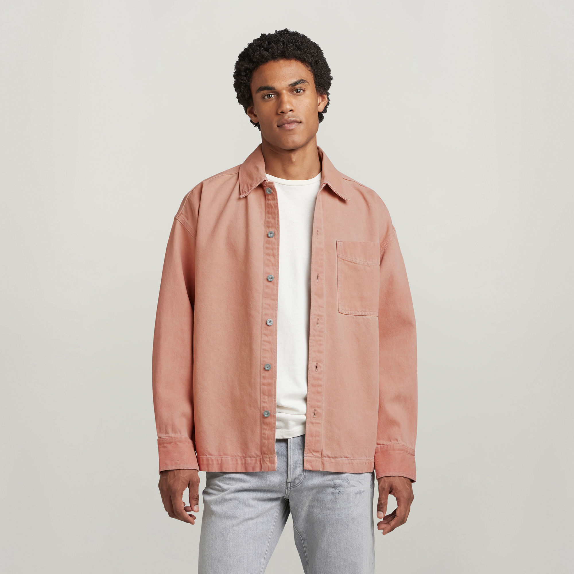 

Oversized Boxy Fit Shirt - Pink - Men