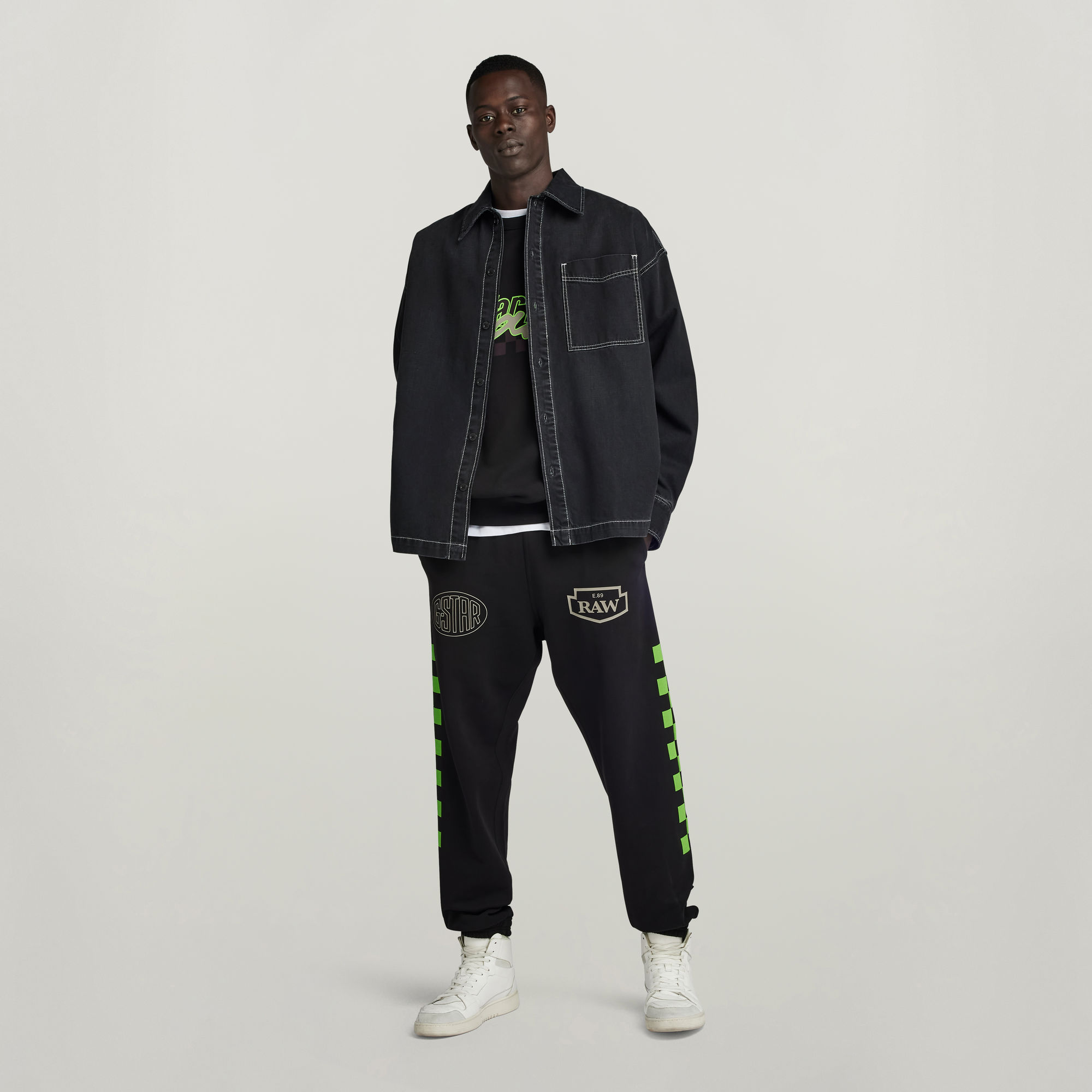 G-Star RAW Unisex Boxy Fit Shirt Zwart Heren