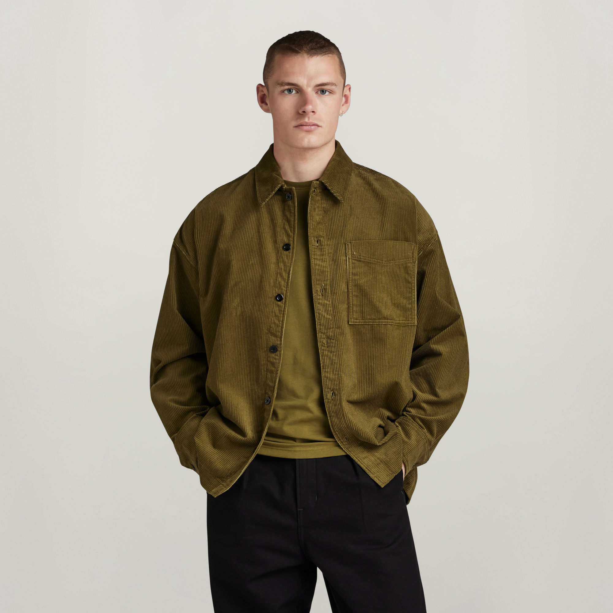 G-Star RAW Boxy Fit Shirt Groen Heren