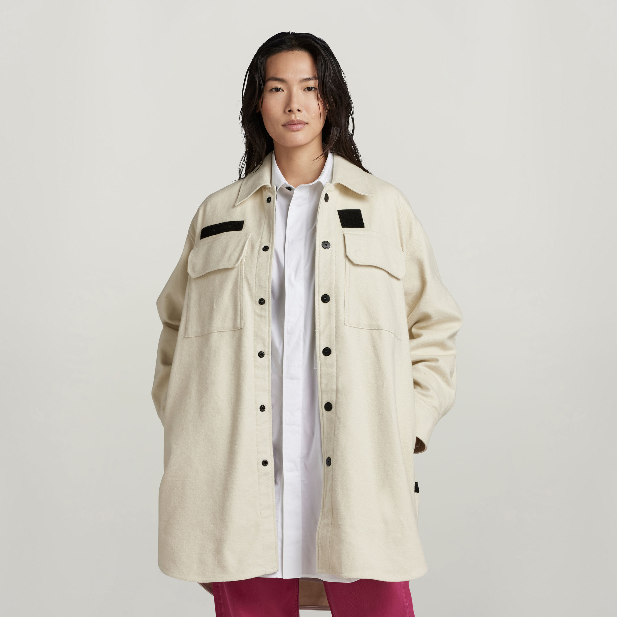 

Oversized Overshirt - White - Women