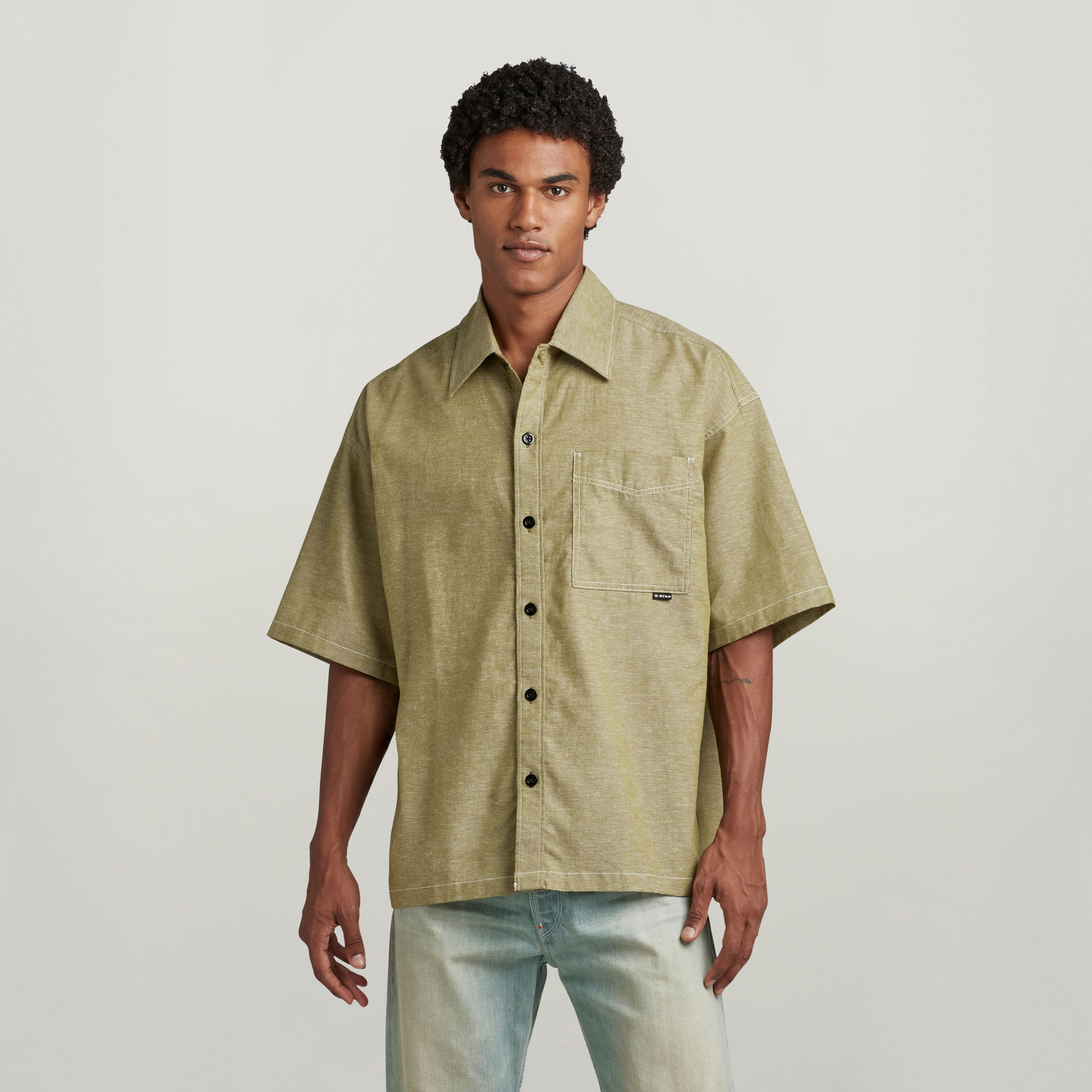 

Oversized Boxy Shirt 1 Pocket - Multi color - Men