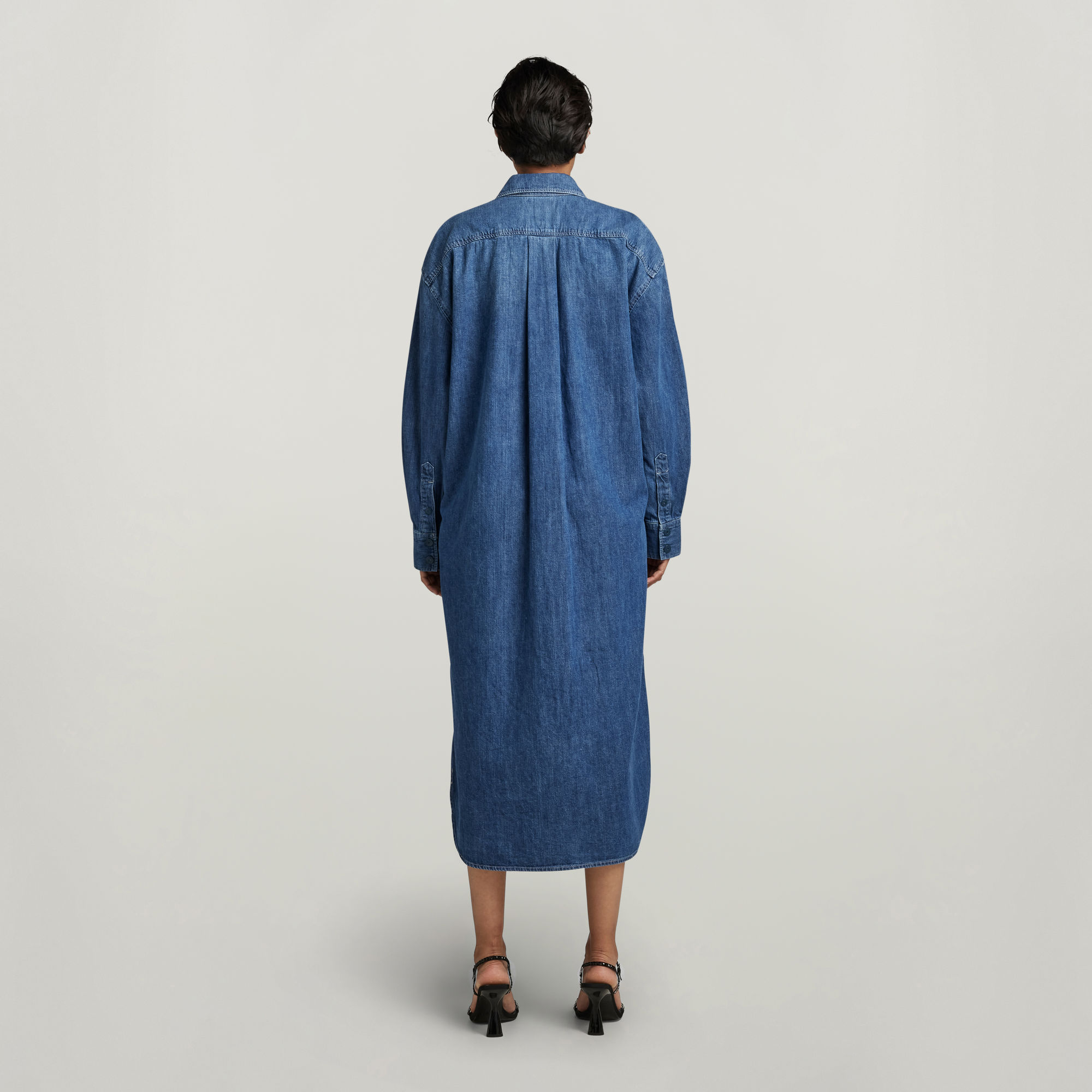 Thumbnail - Boxy Shirt Dress - Mittelblau - Damen