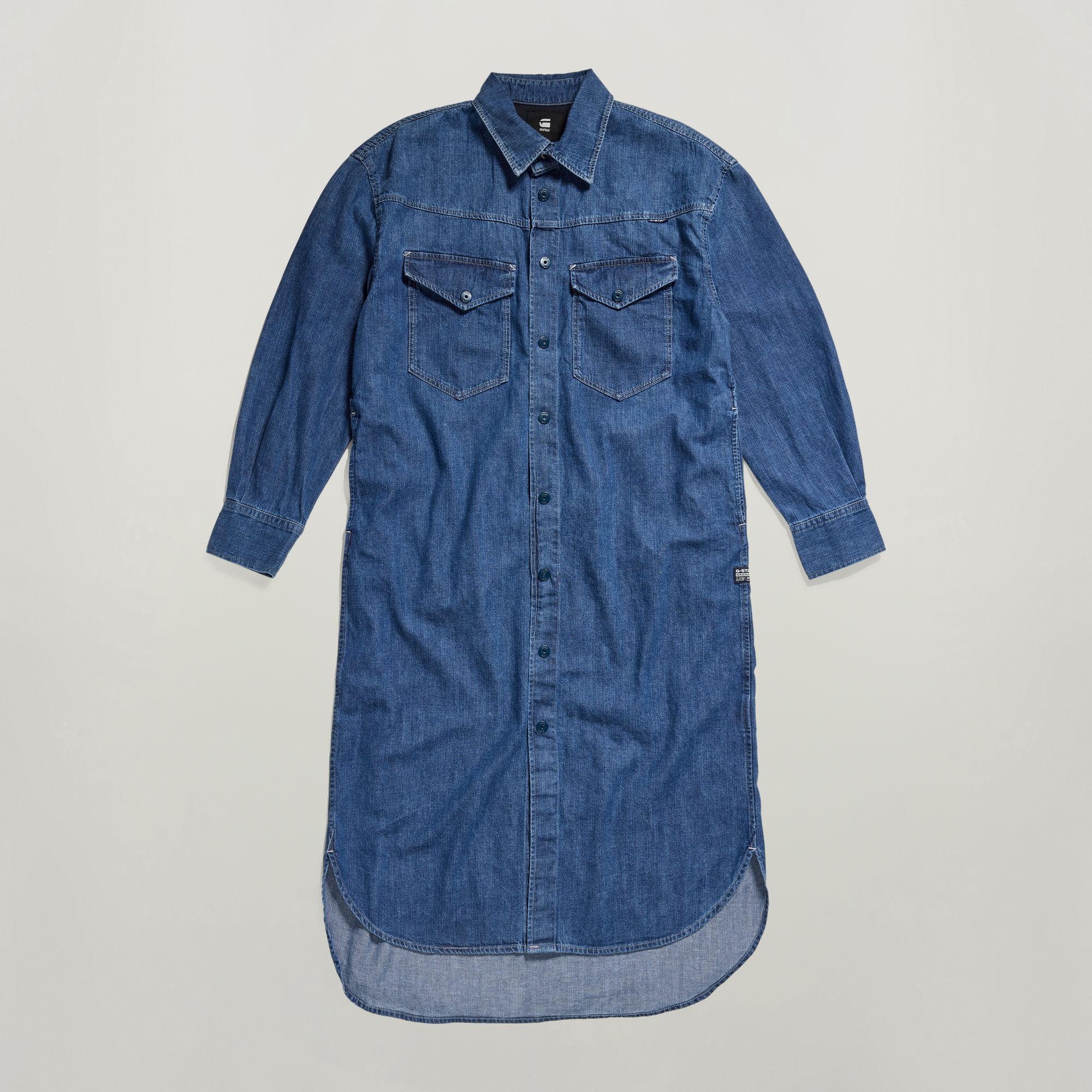 Thumbnail - Boxy Shirt Dress - Mittelblau - Damen