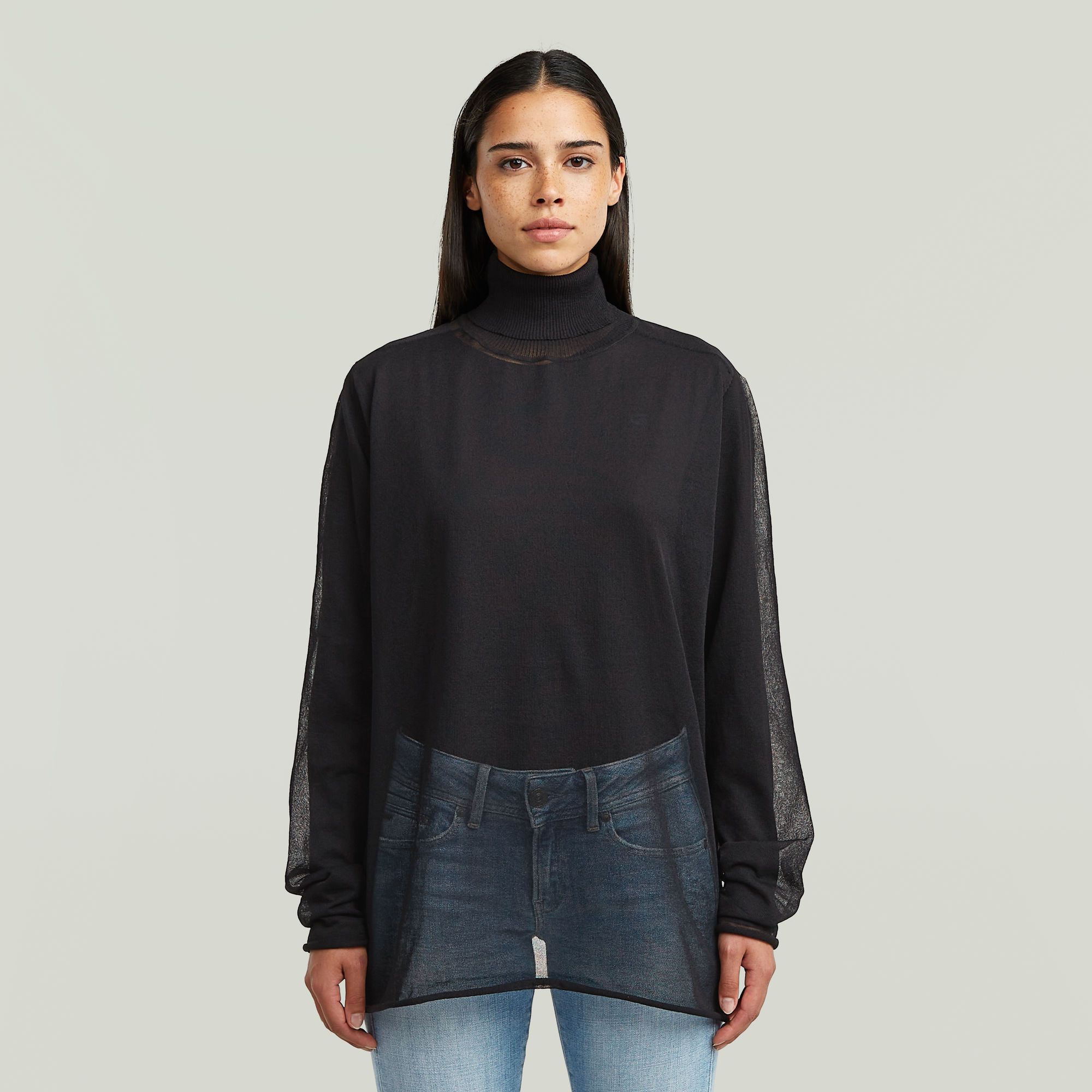 

Gebreide Coltrui Sheer Loose - Zwart - Dames