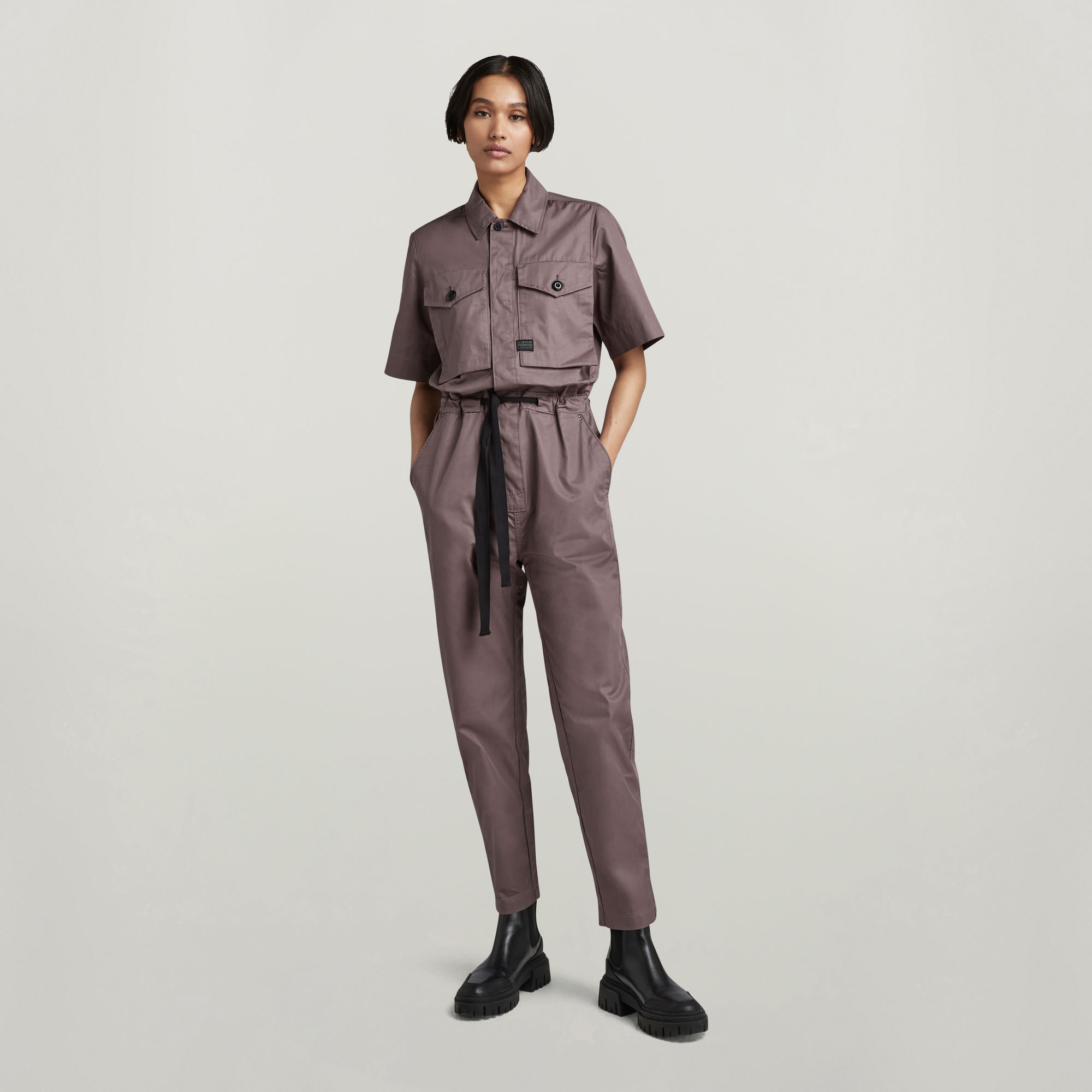 Army Jumpsuit - Lila - Damen