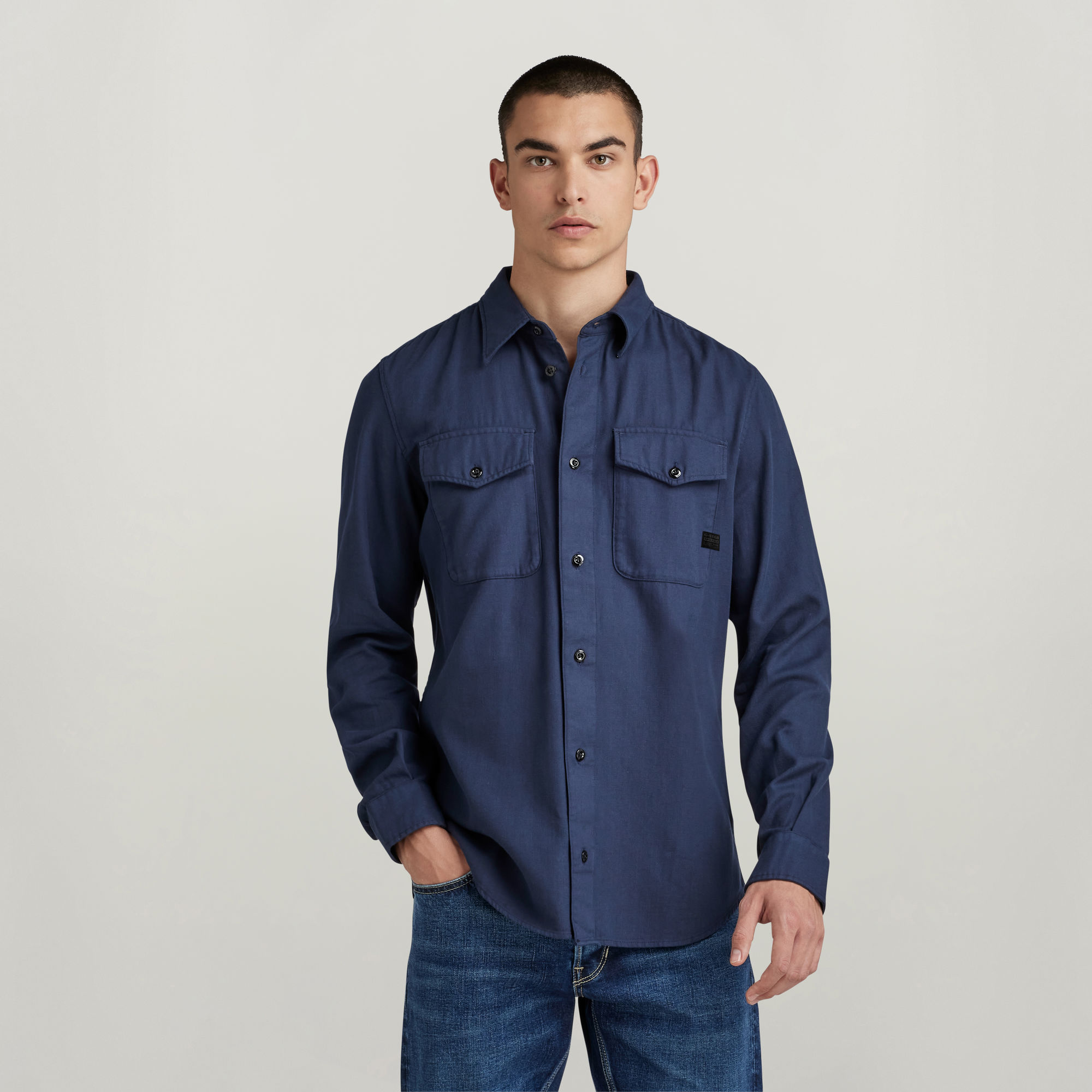G-Star RAW Marine Slim Shirt Donkerblauw Heren