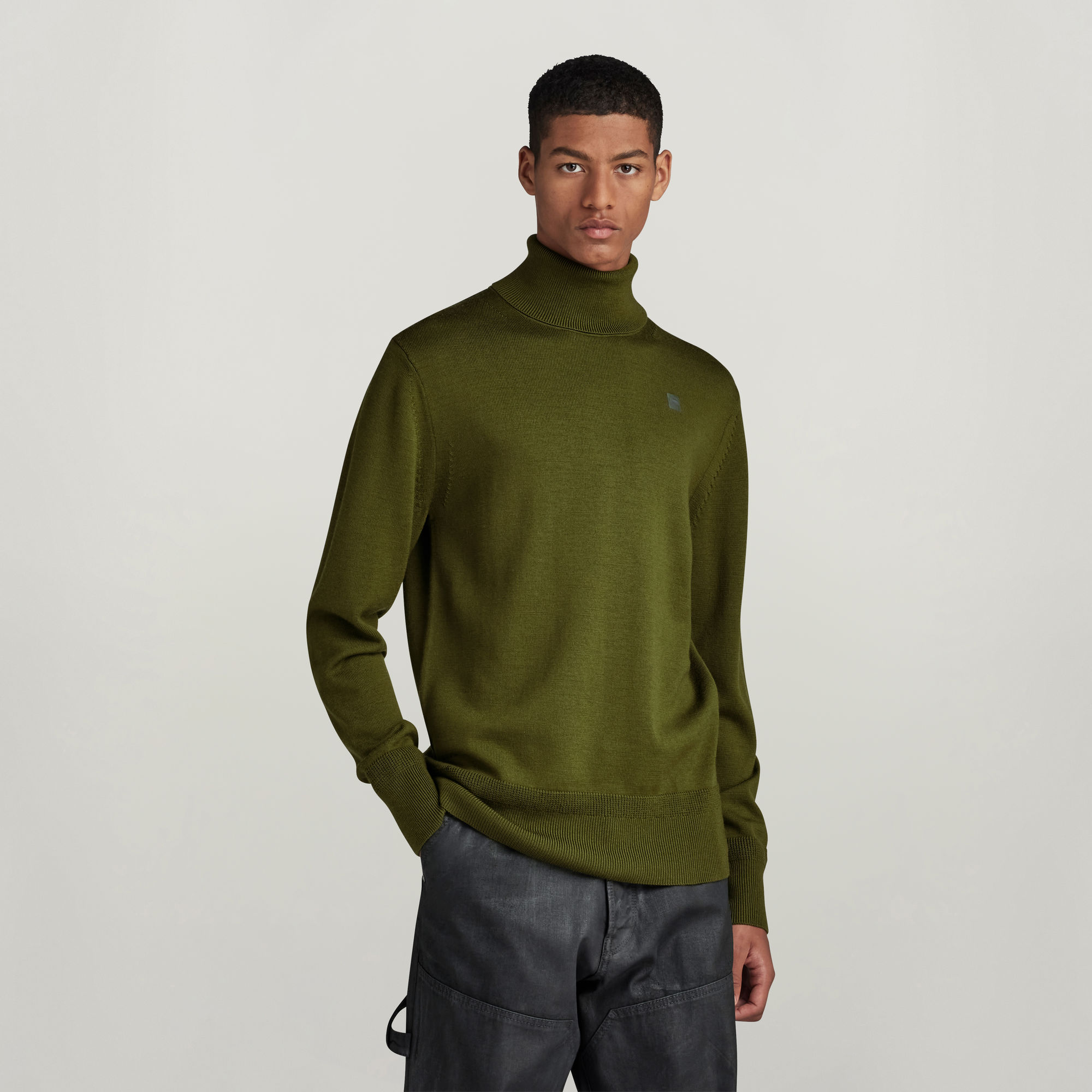 Premium Core Turtle Knitted Pullover - Grün - Herren